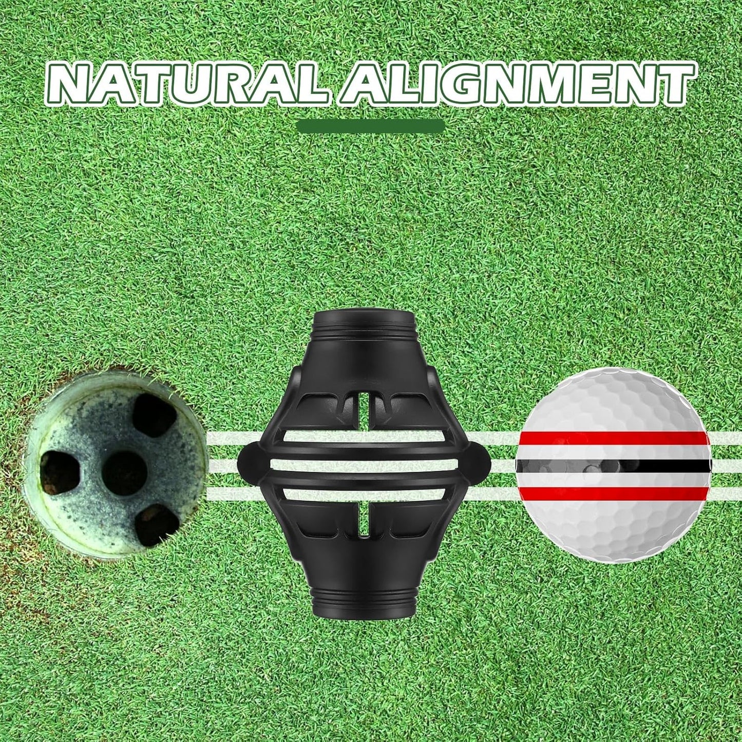 6 Pack Golf Ball Marker Line Tool 360 Degree Triple Line Ball Marker Stencil Tool Golf Accessories for Men with 2 Marking Stencils and 4 Vibrant Colors Pen