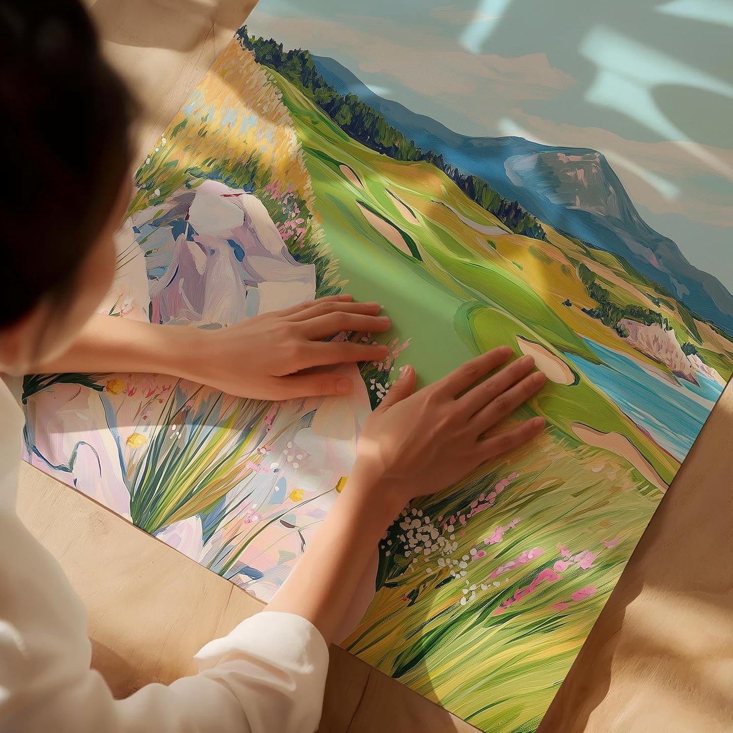 Golf Course Floral Pastel Art Print Posters - Premium Giclee Fine Art Prints - Golf Course Home Decor Posters, Golfer Art Prints for Home and Office Decor - Vintage Aesthetic, Ready to Frame