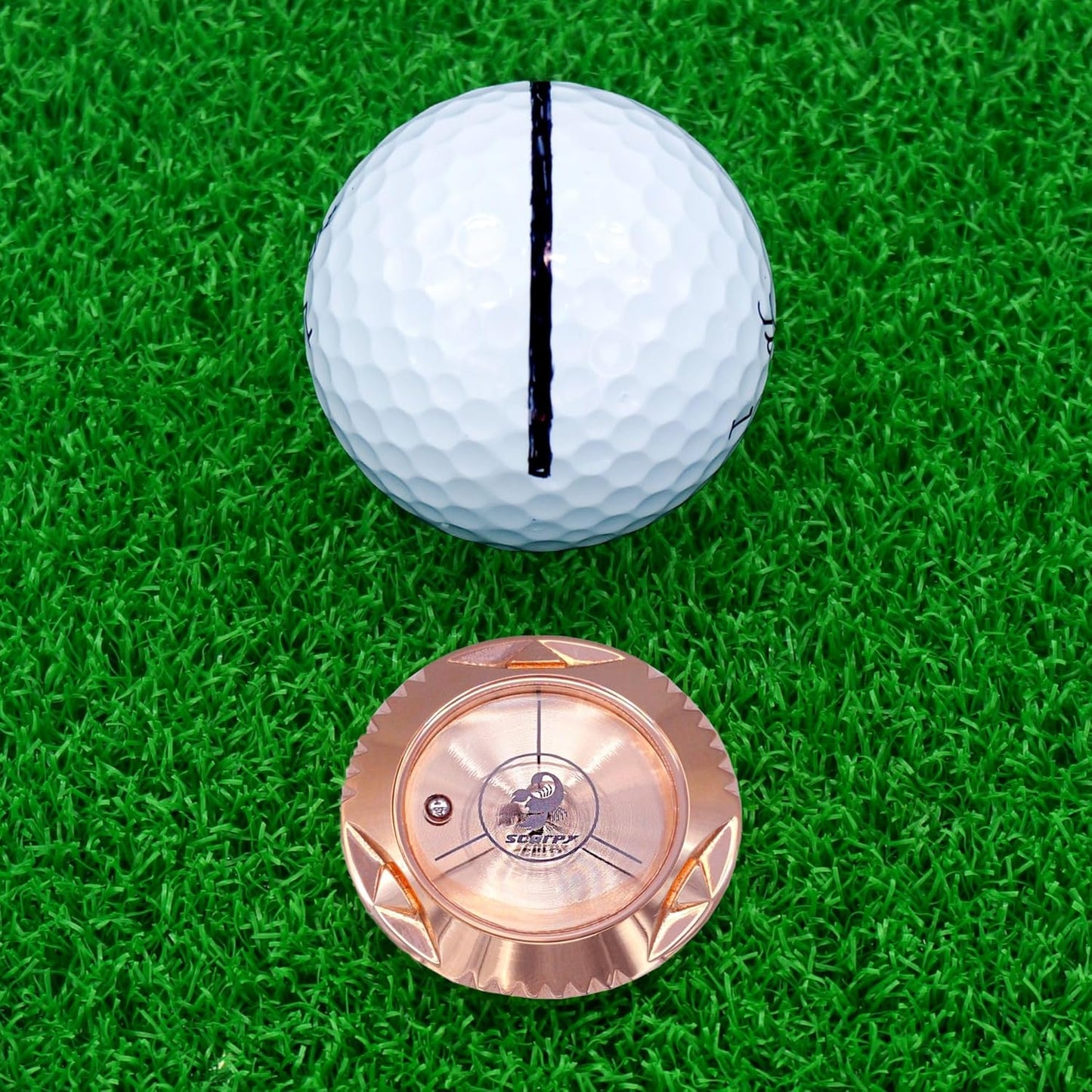 scorpy Golf Level Ball Marker with Metal Bead and Hat Clip, High Precision Putting Green Reading Aid Golf Accessories, Precision Alignment Tool for Perfect Putts