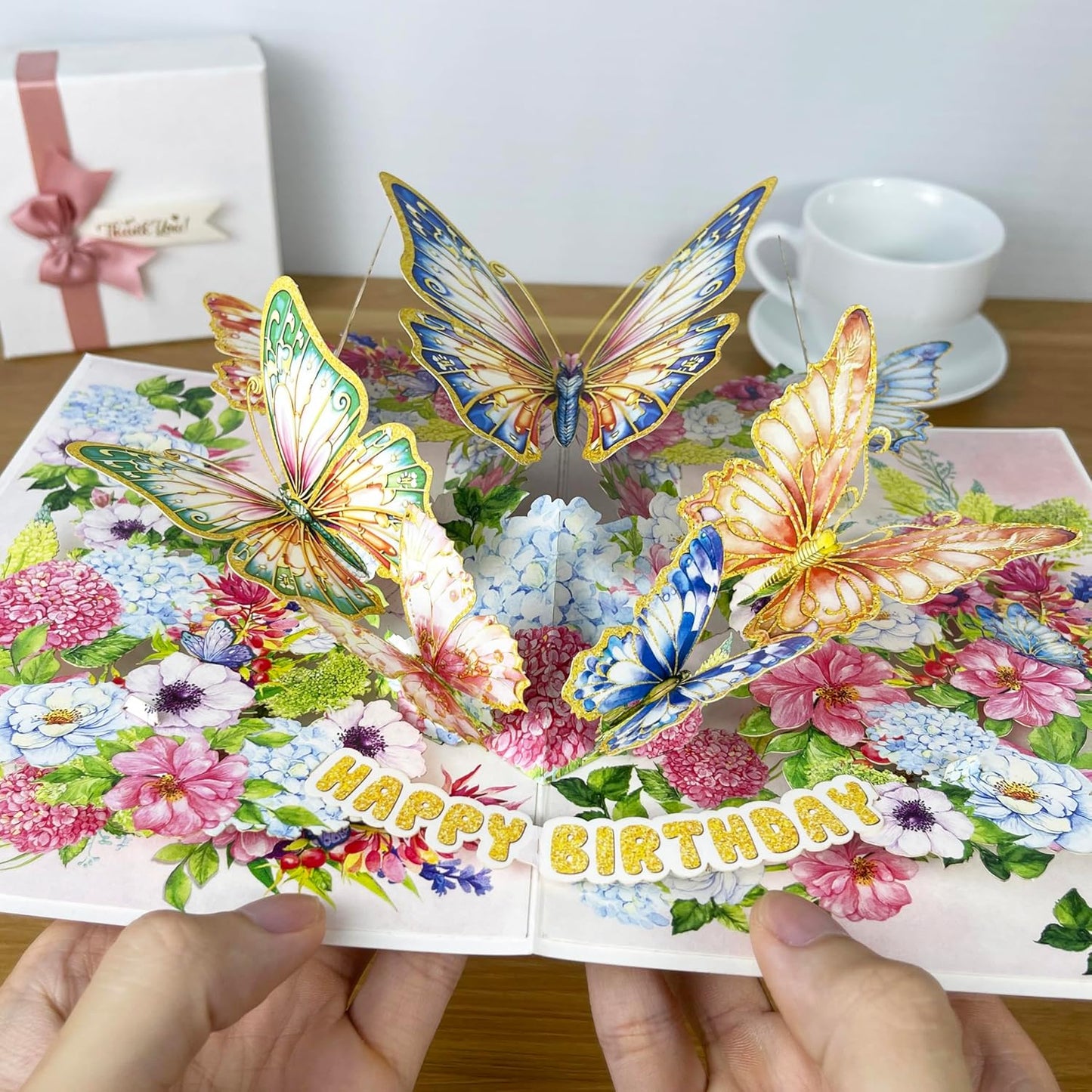 3D Butterfly Popup Card - Handmade Nature-Themed Paper Art for Birthday, Anniversary, Christmas, Mother’s Day - Unique Gift for Her, Mom, Wife, Daughter, Butterfly Lover
