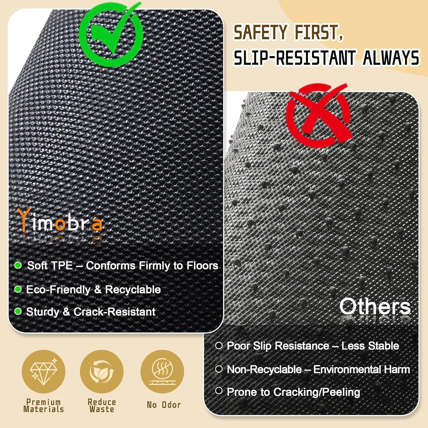 Yimobra Large Door Mat 47x24, All-Weather Waterproof Non-Slip Welcome Matt Outdoor, Heavy Duty Non Slip Doormat for Entryway for Patio and Garage Indoor, Easy Clean, Mix Blue