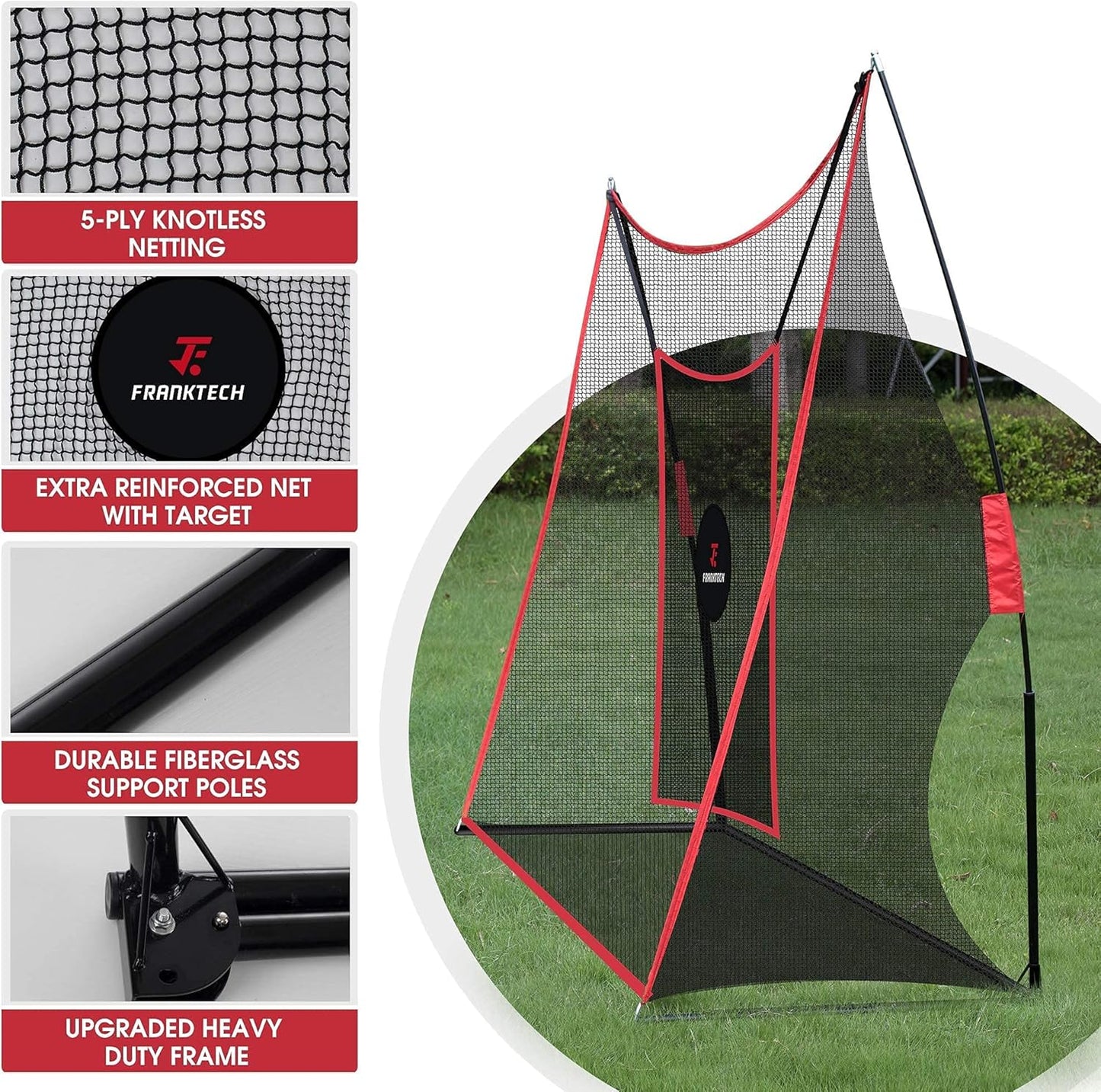 Golf Practice Net - Heavy Duty Driving Range Net with High Impact Chipping Target, Include Carry Bag and Golf Balls for Indoor Outdoor