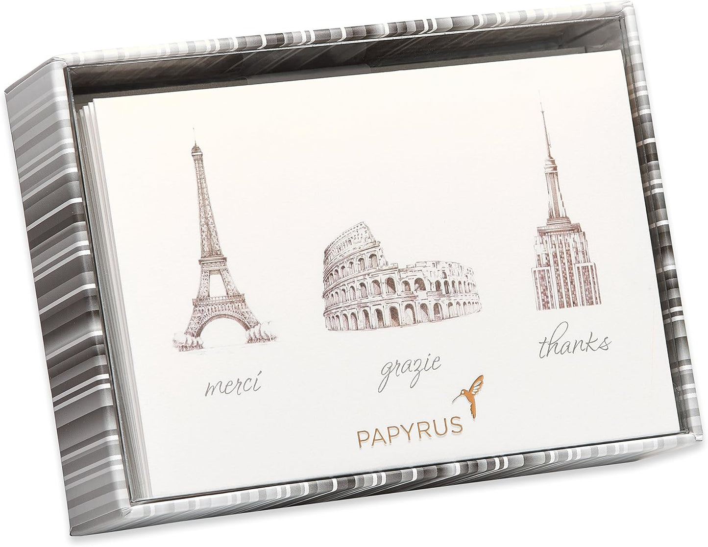 Papyrus Thank You Cards with Envelopes, World Icons (14-Count)