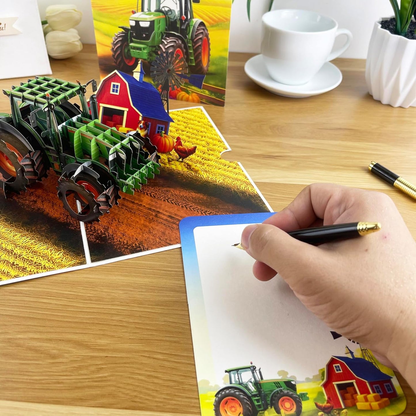 3D Tractor Popup Card – Handmade Farm-Themed Paper Art for Birthday, Anniversary, Christmas, Father’s Day – Unique Gift for Him, Her, Dad, Farmer, Tractor Lover, Country Life Fan