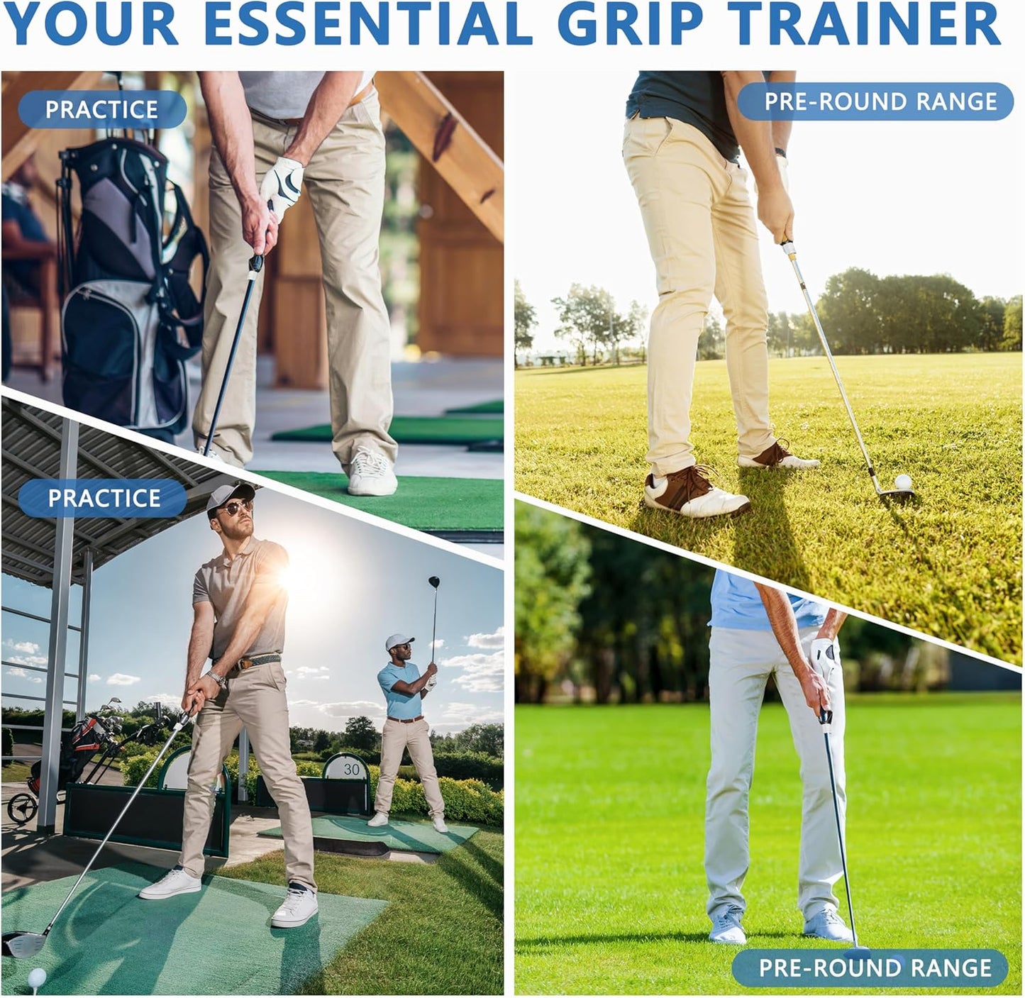 Golf Grip Trainer,Golf Club Grip Trainer Right Hand,Golf Grip Swing Training Aid for Golfer Proper Hand Position,Attaches to Most Golf Handles