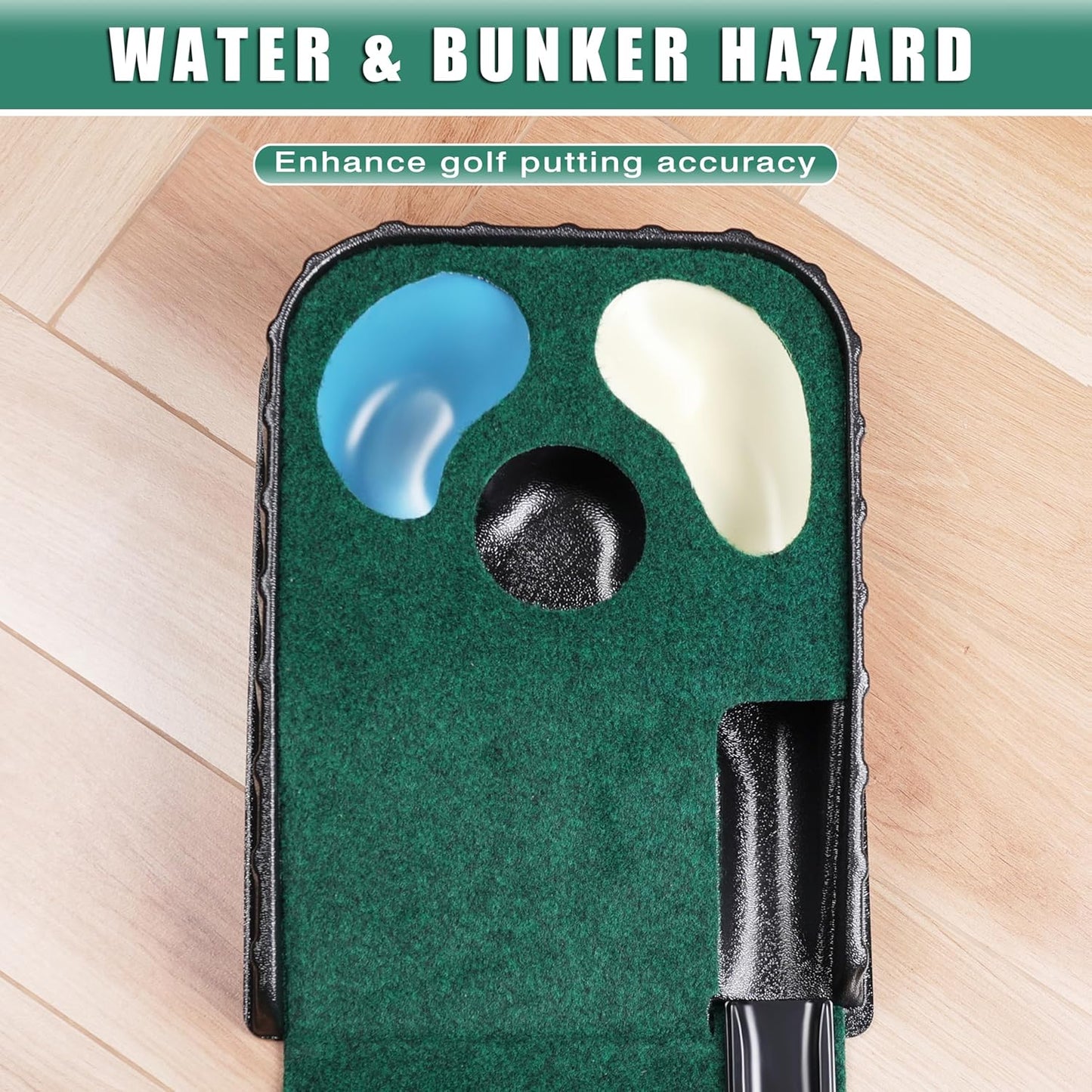 CHAMPKEY Golf Putting Green Indoor - Advanced Guides Golf Putting Mat - Enhance Putting Accuracy and Challenge