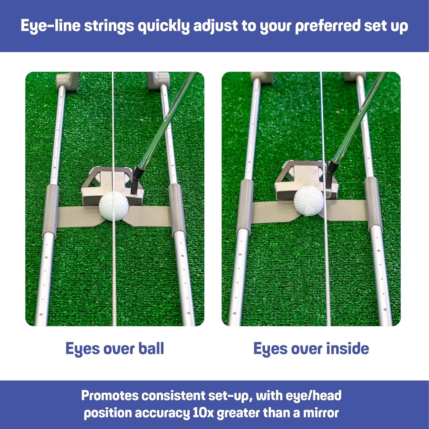 Golf Putting Trainer: Pur Truth Replaces 8 Most Used Golf Putting Aids - Premium Mastery System - Perfect Eyeline Accuracy, Stroke Path, Length and Arc. Precise Square Face Training.