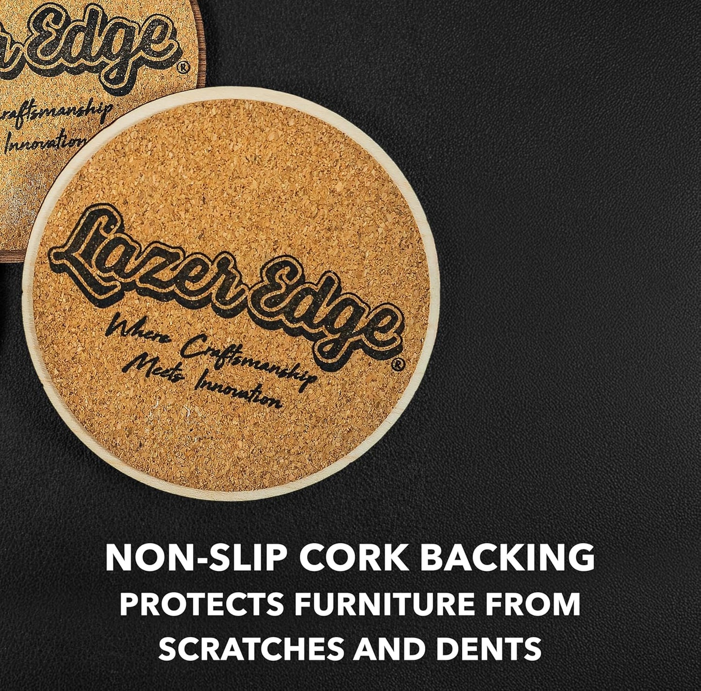 LazerEdge U.S. Military Wooden Coaster Set – Cherry Wood – Handcrafted Collectible 4-Pack | Made in USA | Officially Licensed Product