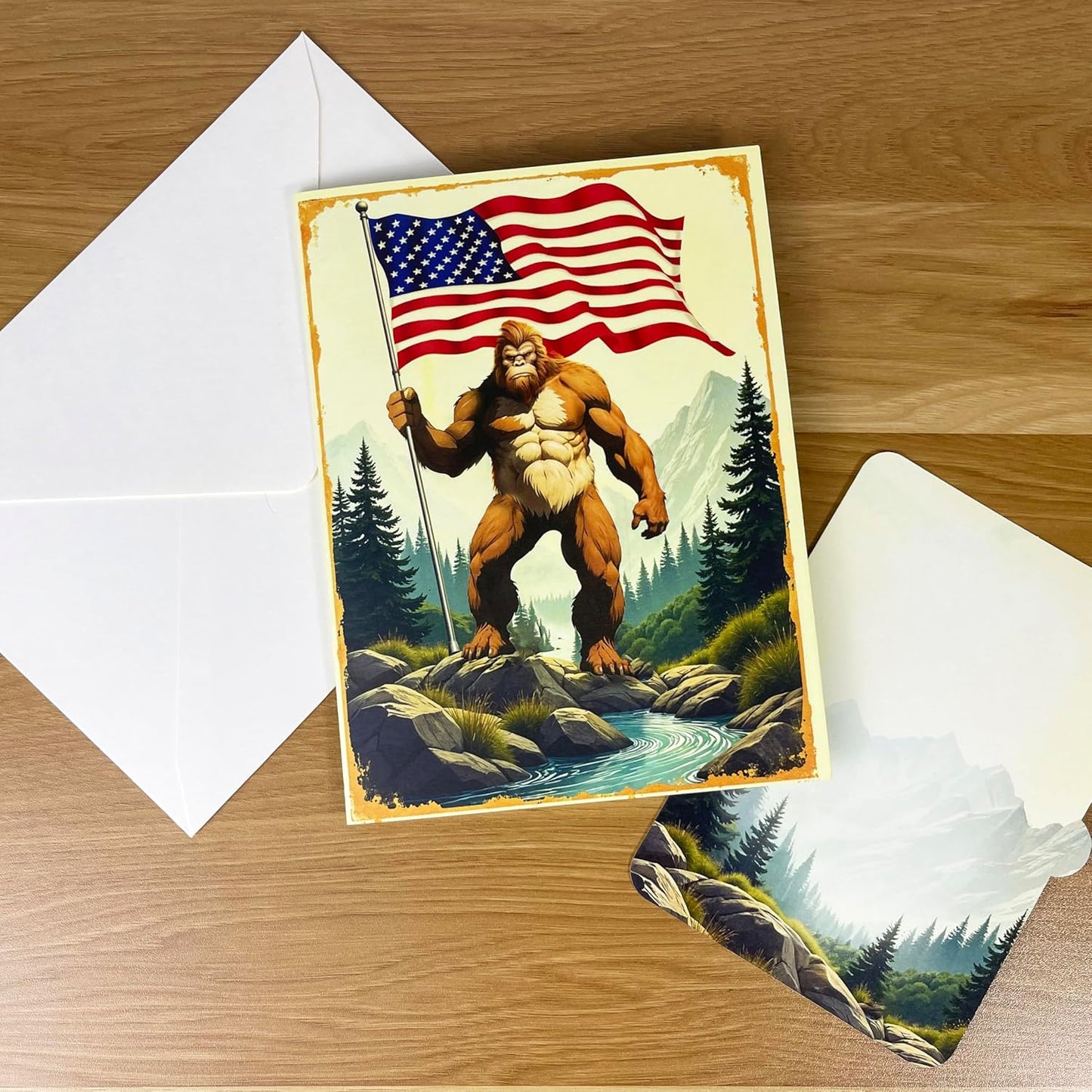 3D Bigfoot Popup Card - Handmade Sasquatch Paper Art for Birthday, Anniversary, Christmas, Father’s Day - Unique Gift for Him, Her, Dad, Son, Husband, Wife, Bigfoot Lover