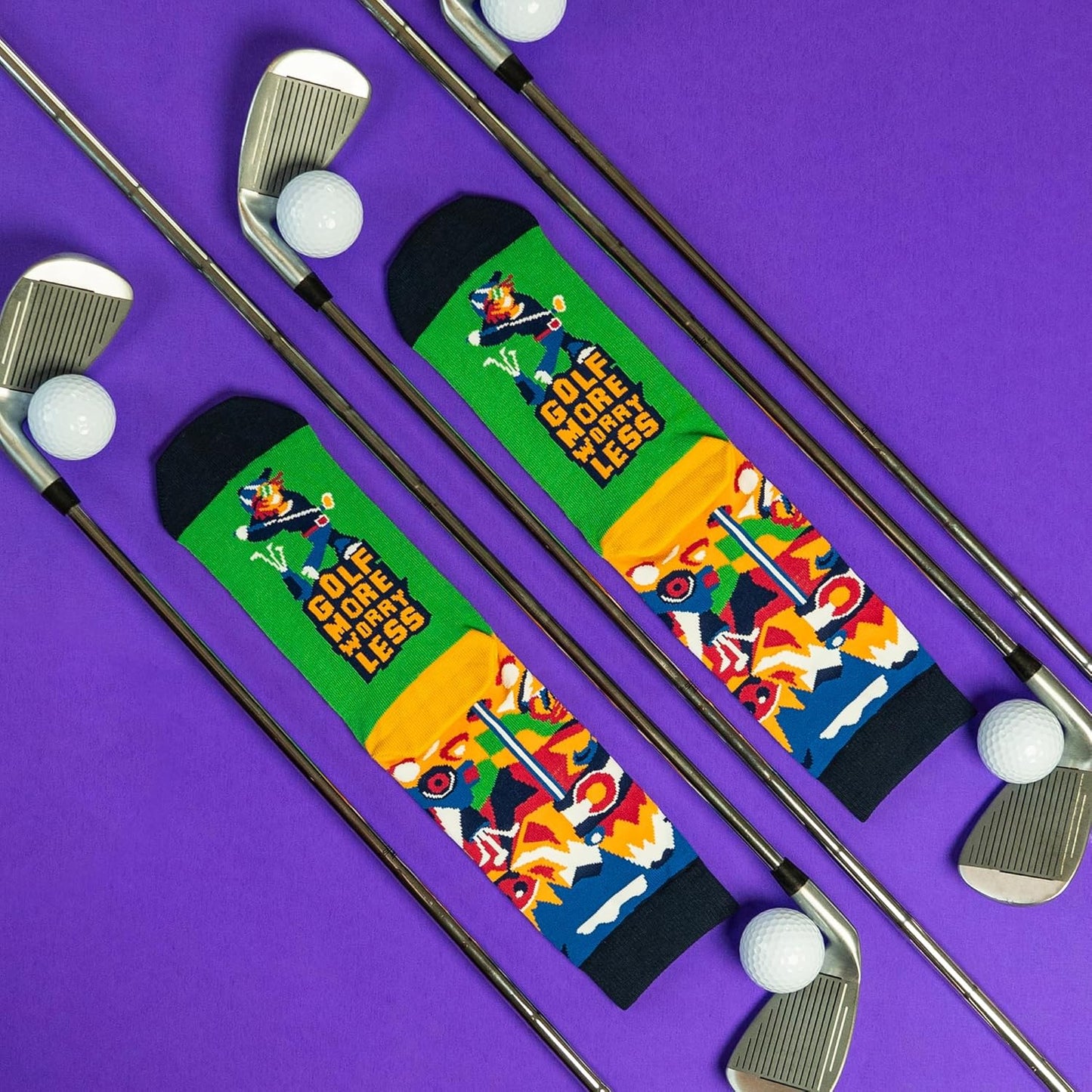 Lavley Funny Golf Socks - Fun gift for golfers - Unisex one size fits most - Great for birthdays or stocking stuffers