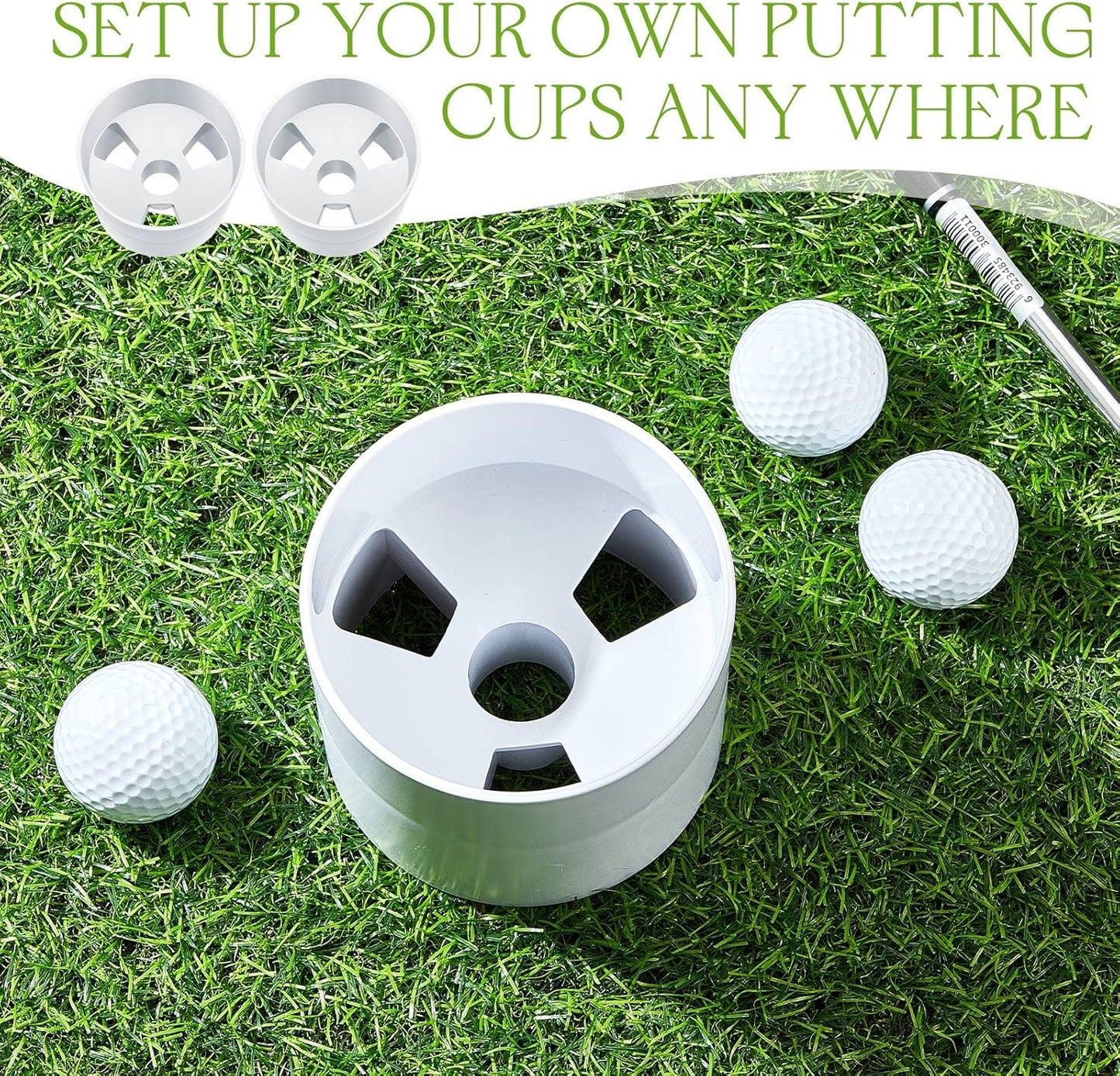 Leitee Golf Hole Cup Practice Putting Green Hole ABS Plastic Golf Putting Cup for Outdoor Backyard