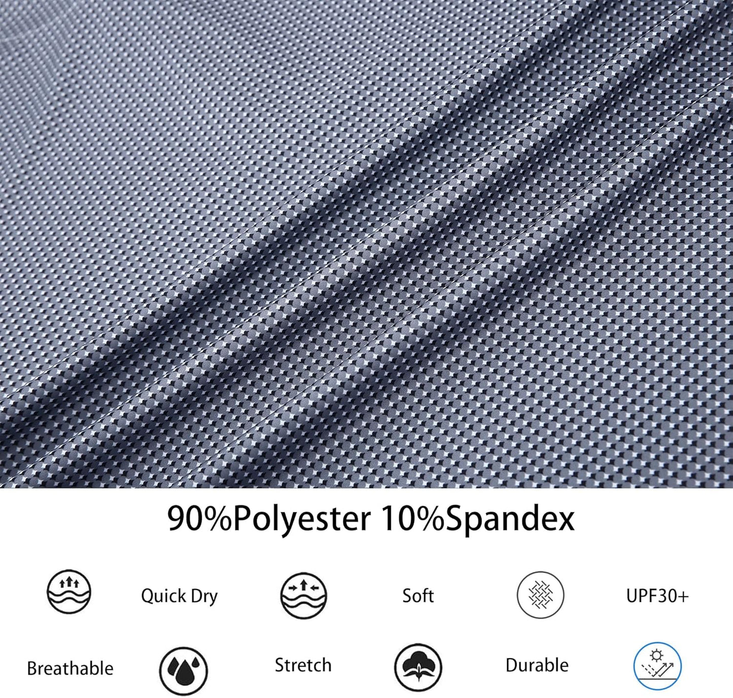 Alex Vando Mens Golf Shirt Moisture Wicking Classic Print Golf Shirts for Men