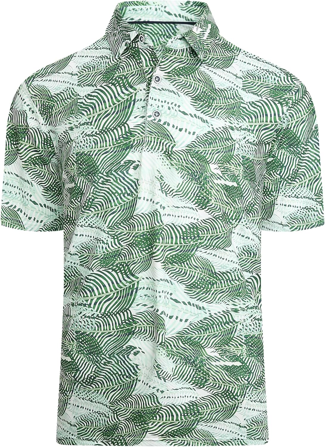 Alex Vando Mens Hawaiian Golf Shirt Moisture Wicking Digital Print Golf Shirts for Men