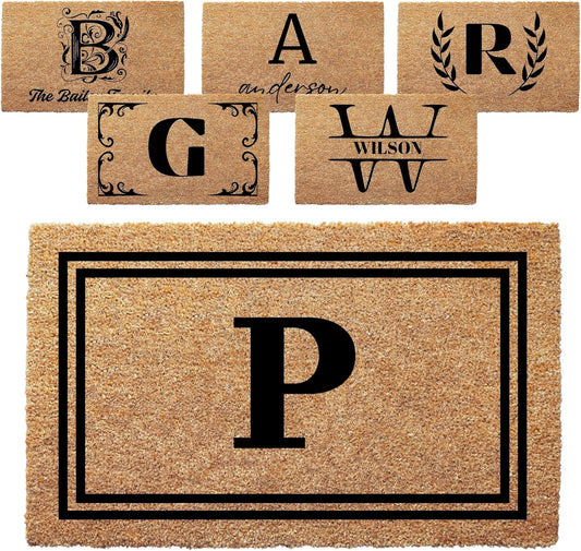 clicked craft Personalized Door Mat with Monogram - Custom Doormat with Anti-Slip Backing - 3 Size Options - Family Doormat Custom Door Mats for Front Door Front Door Mat for Outdoor Decor