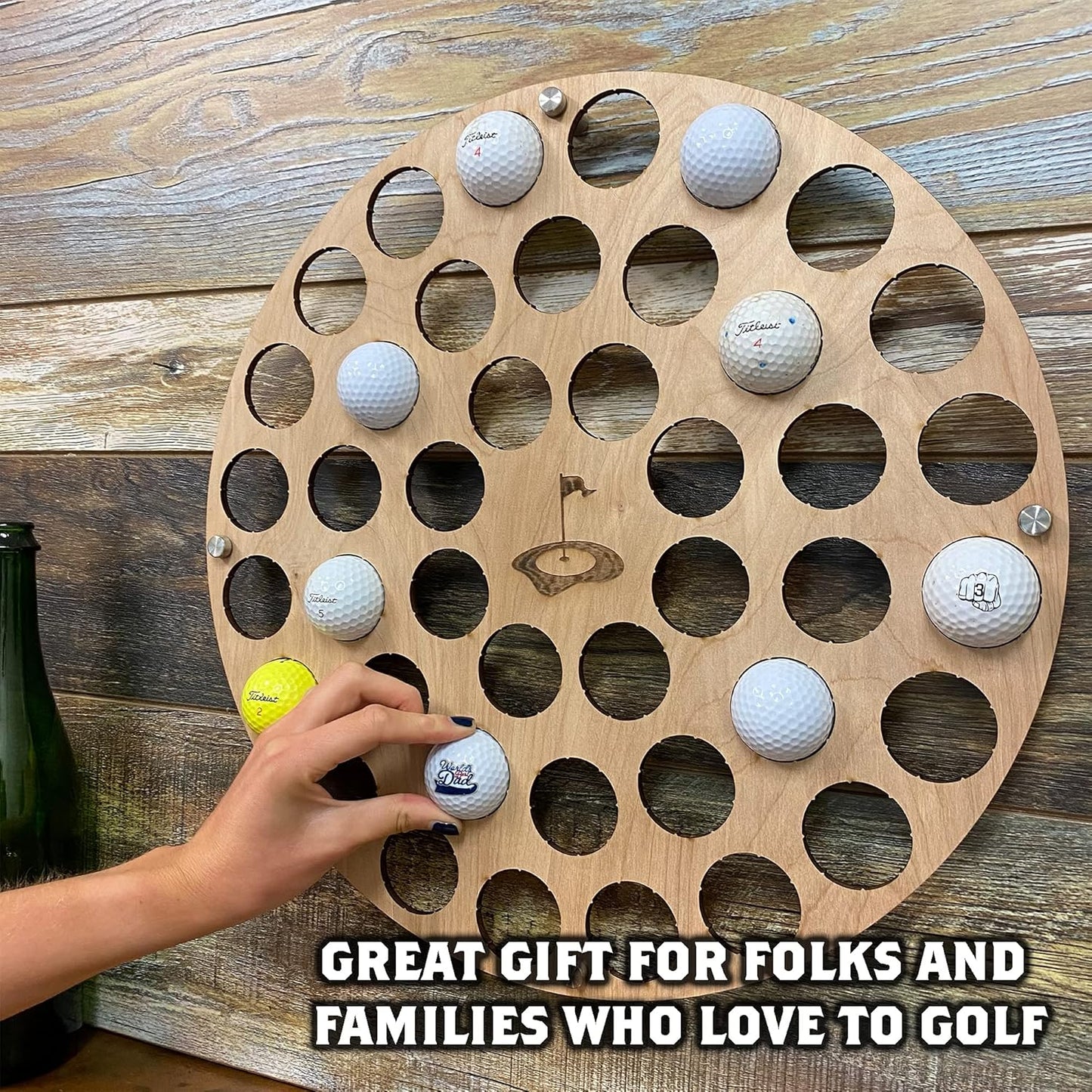 Torched Golf Ball Display Holder Collector’s Case Holds 42 Golf Balls Wall Mount Decor