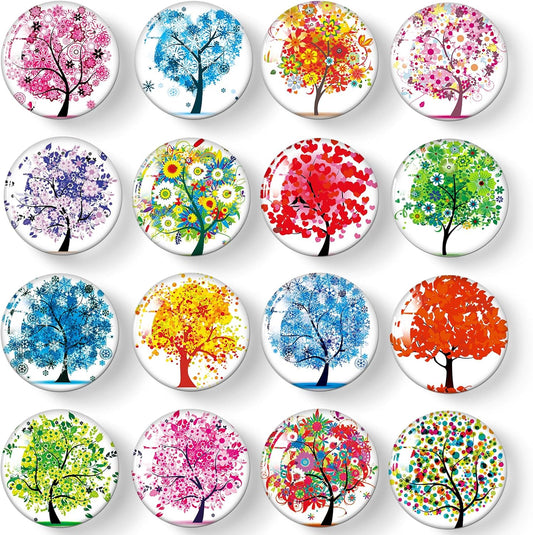 MORCART 16PCS Refrigerator Magnets, Cute Tree Fridge Magnets of Life Locker Whiteboard Decorative Magnetic Board Cabinets Classroom Office Cubicle School