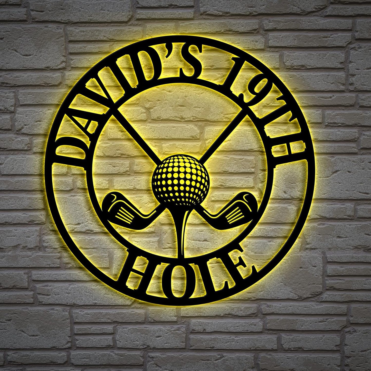 Personalized 19TH Hole Golf Metal Sign LED Light, Home Decoration, Golf Decor For Living Room, Gift For Golfer, Home Decor, Gift For Dad, Son, Sports Lovers, Christmas Gift