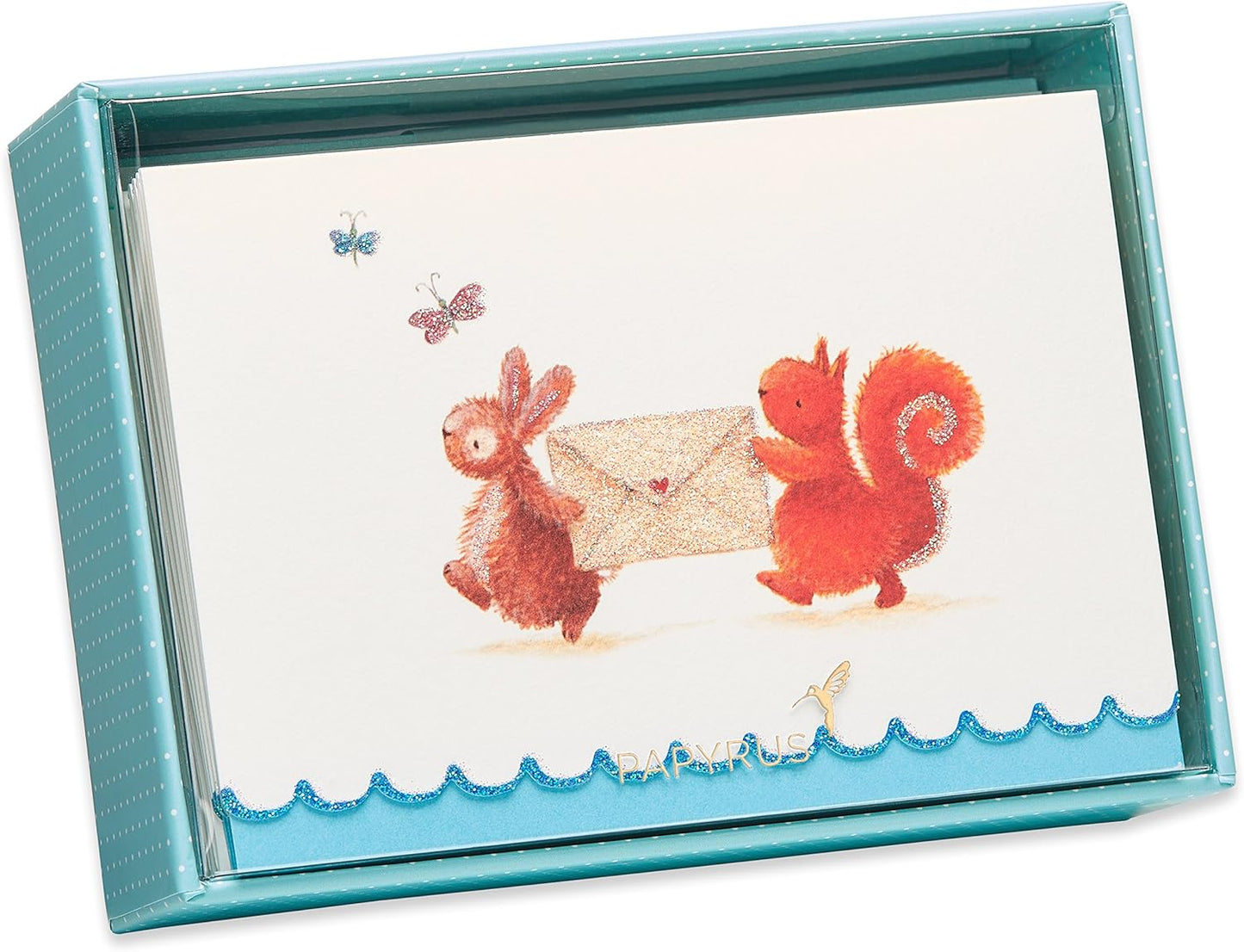 Papyrus Blank Cards with Envelopes, Bunny & Squirrel (14-Count)