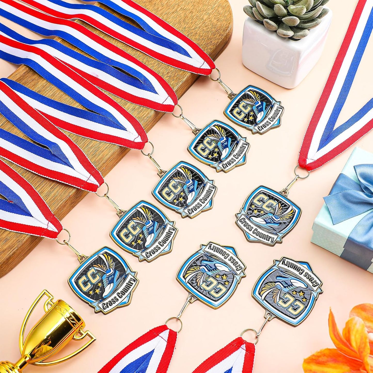 10/20 /30/40 Pcs Award Medals Bulk Sports Medals with Neck Ribbons 2.4 Inch Winner Award Trophy Prize Gift for Sports Themed Party Favors Tournaments School Match