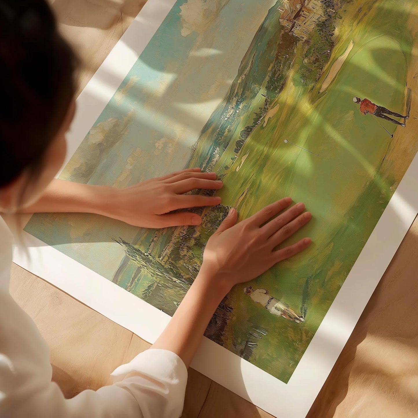 Vintage Golf Course Premium Giclee Fine Art Prints - Antique Style Golf Course Painting Posters, Golf Wall Art, Aesthetic Golfing Poster for Home Office Decor, Ready to Frame