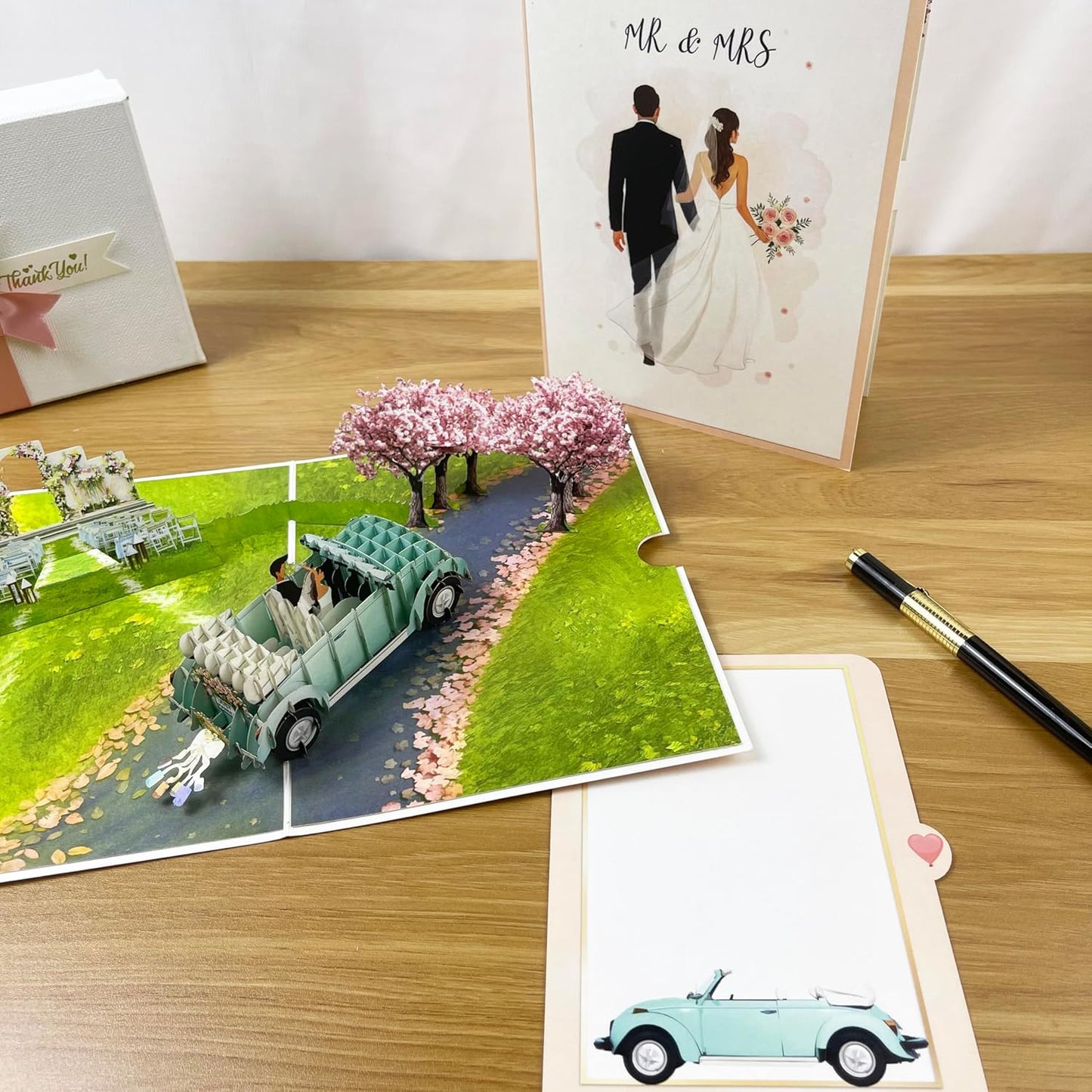 3D Wedding Popup Card - Handmade Bride & Groom Paper Art for Wedding, Engagement, Anniversary, Bridal Shower - Unique Greeting Card Gift for Couple, Husband, Wife, Newlyweds