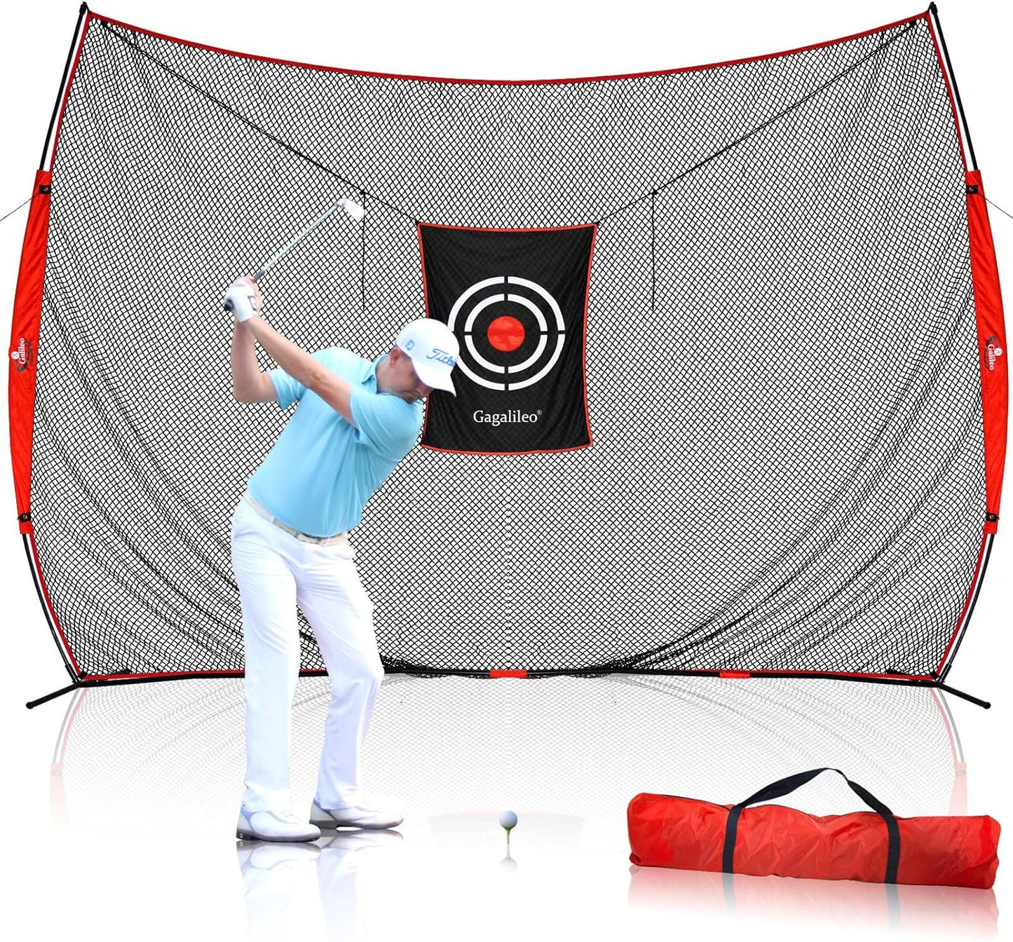 Gagalielo Golf Hitting Net with Target：Professional Heavy Duty Practice Net for Driver Swing Training Backyard Garage