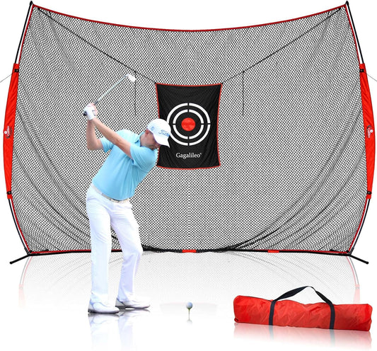 Gagalielo Golf Hitting Net with Target：Professional Heavy Duty Practice Net for Driver Swing Training Backyard Garage