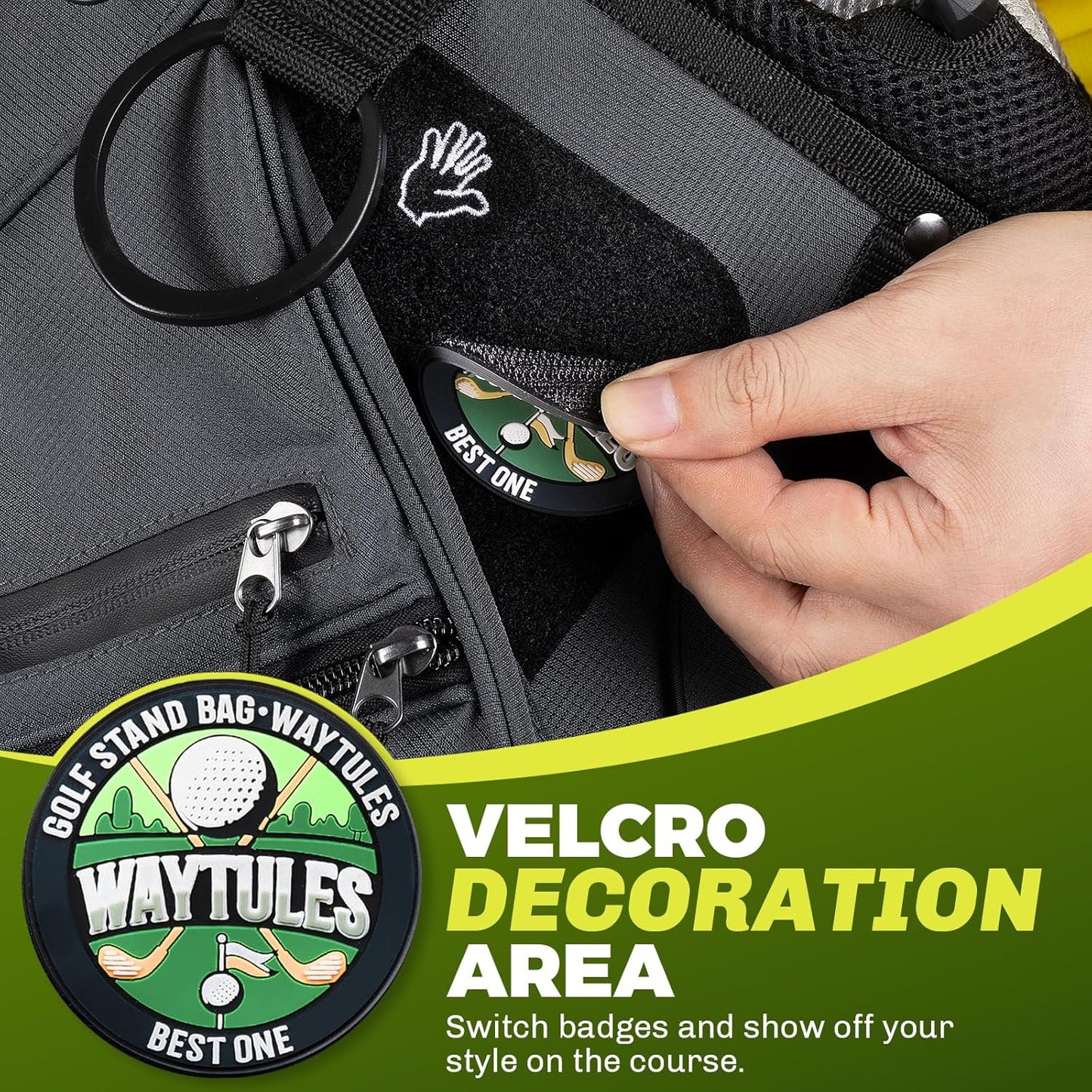 8-Way Golf Stand Bag, Lightweight Golf Bag with Dual Strap & Full-Length Dividers, Portable Golf Club Carry Bag with Multiple Pockets, Waterproof Rain Hood for Men Women