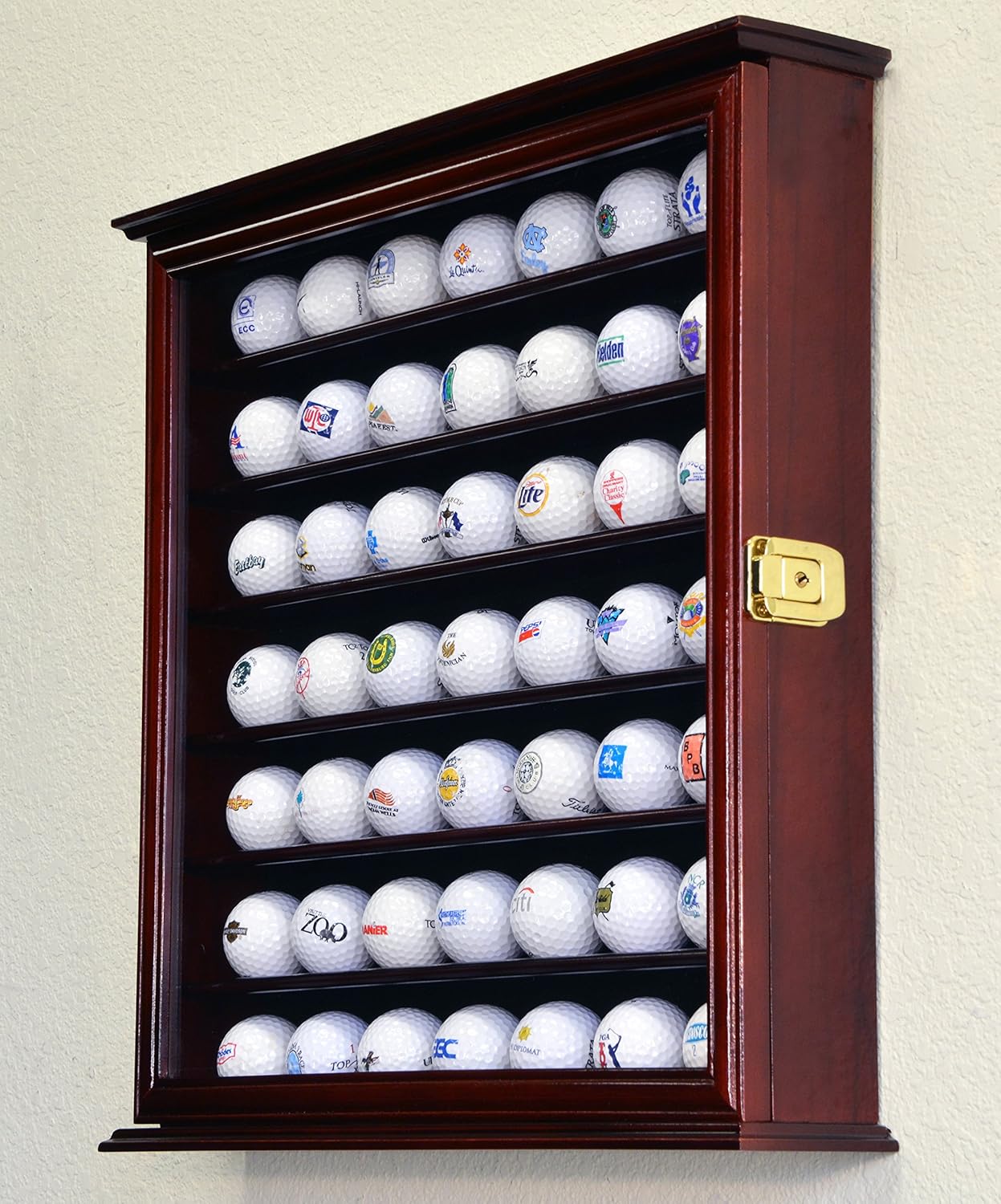 Golf Ball Display Case Holder Cabinet Wall Rack Stand Select Your Size 98% UV Lockable 5 Sizes 4 Colors to Choose