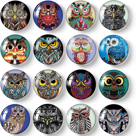 MORCART 16PCS Owl Magnets for Fridge, Cute Refrigerator Magnets for Locker Whiteboard Decorative Magnetic Board Cabinets Classroom Office Cubicle School (owl)