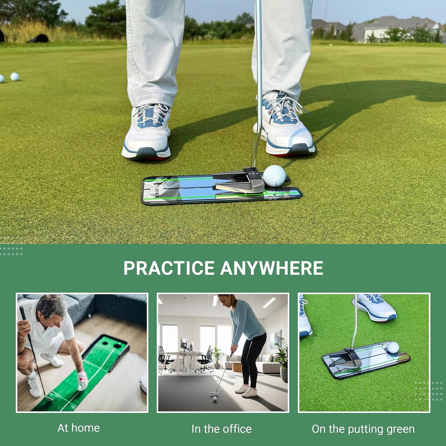 Golf Putting Mirror - Putting Mirror Training Aid - Putting Alignment Practice for Consistency & Accuracy - Alignment Training Aid for Indoor & Outdoor Practice