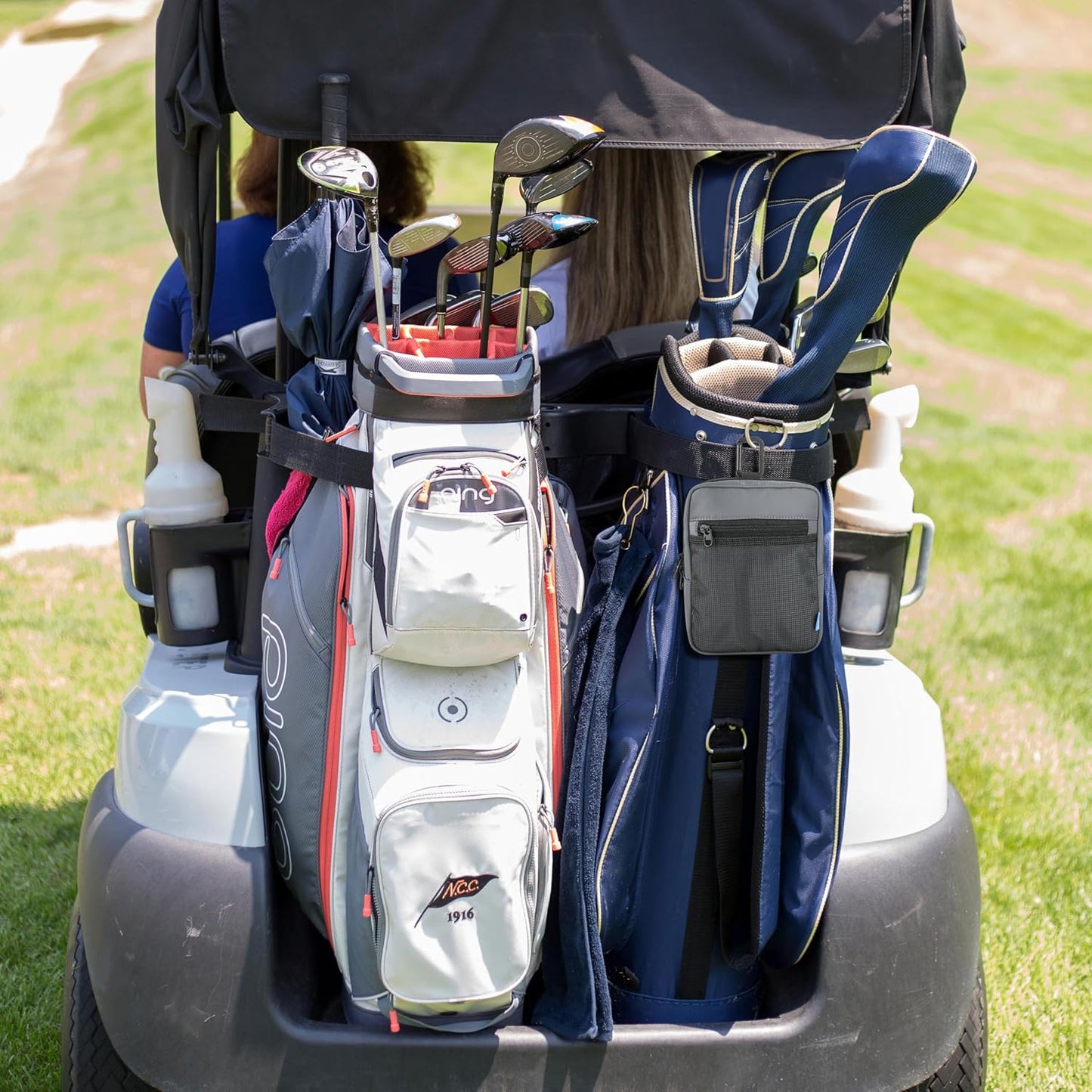 Xxerciz Golf Ball Pouch Bag Multi Pocket with Clip, Durable Nylon Golf Accessory Bag Organizer for Extra Phone, Ball, Tees, Pencils, Wallet, Ball Markers