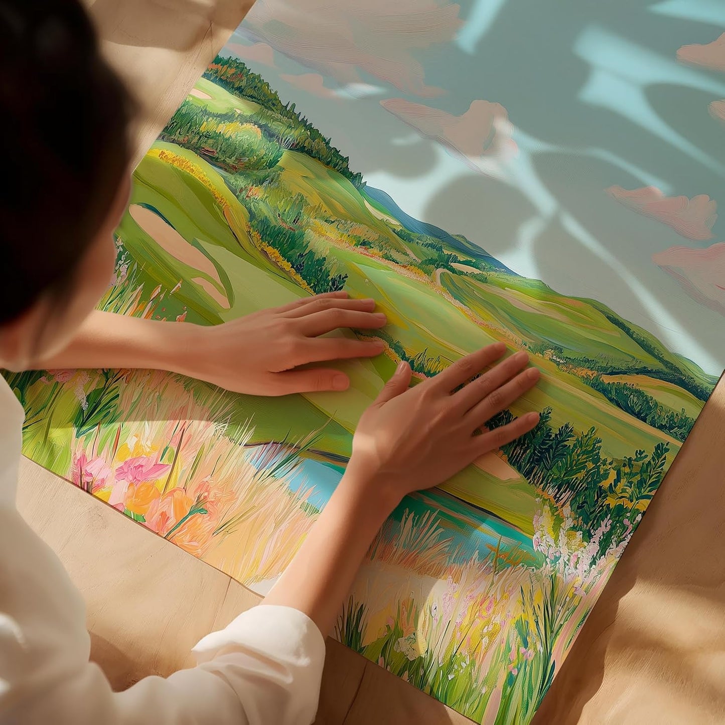 Golf Course Floral Pastel Art Print Posters - Premium Giclee Fine Art Prints - Golf Course Home Decor Posters, Golfer Art Prints for Home and Office Decor - Vintage Aesthetic, Ready to Frame