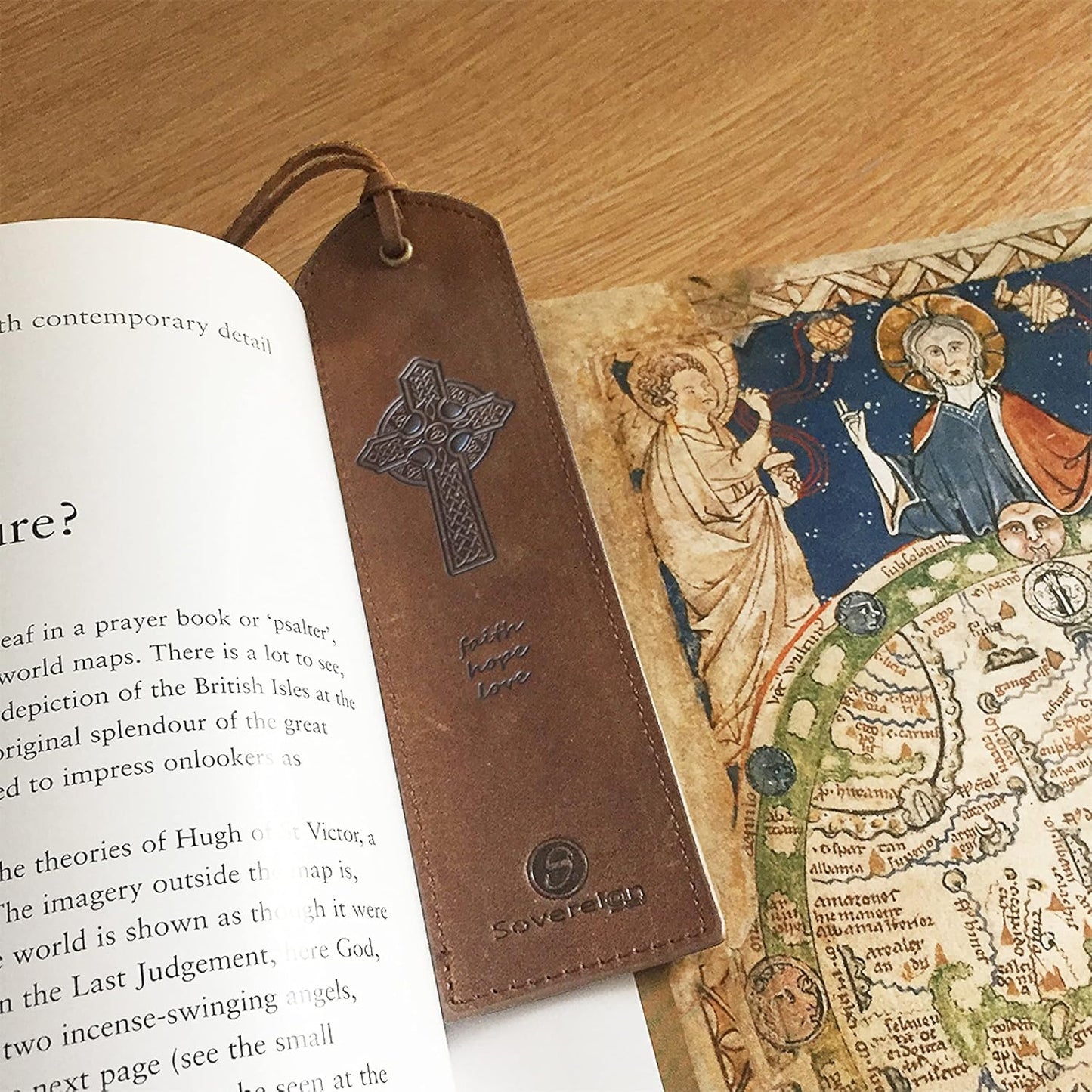 Leather Bookmark Handmade Celtic Cross Design - 2 Genuine Leather Bookmarks for Men and Women with Christian Upright High Cross and Knot Design - Perfect Book Lovers Gift for Bookworms