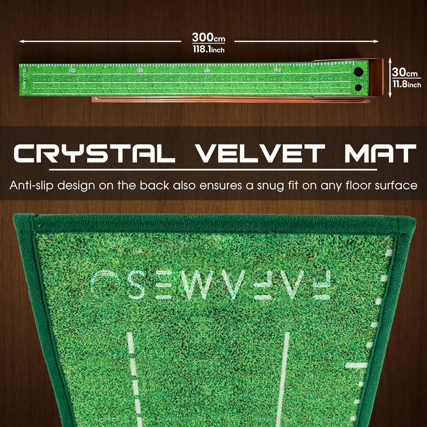 Golf Putting Mat with Ball Return, Indoor Putting Green Training Equipment for Home Office, Mini Golf Practice Aid, Portable Golf Training Mat for Men & Women