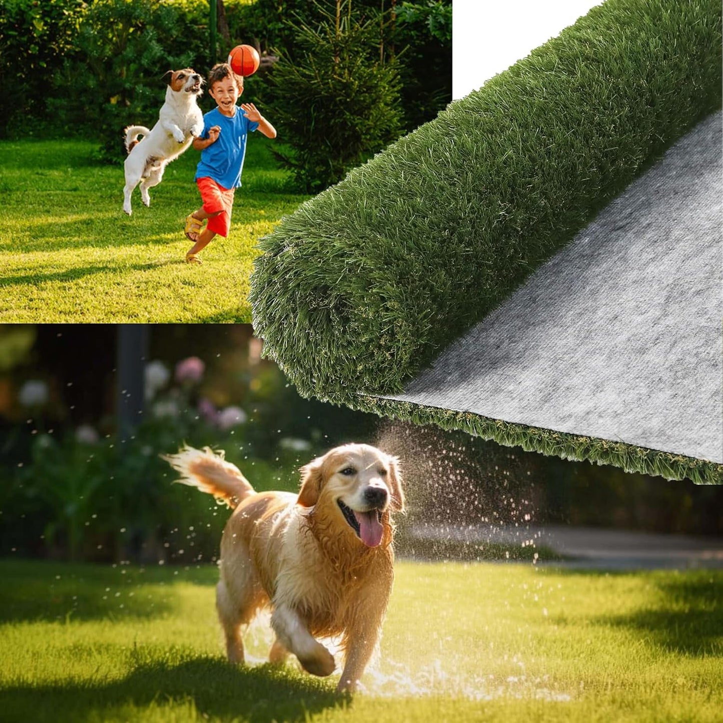 Artificial Grass Turf Rug 1.6x5 FT - Realistic Fake Grass Outdoor Carpet with Drainage, 1.2” High Synthetic Lawn Mat for Patio, Balcony, Garden, Pet-Friendly Indoor/Outdoor Use