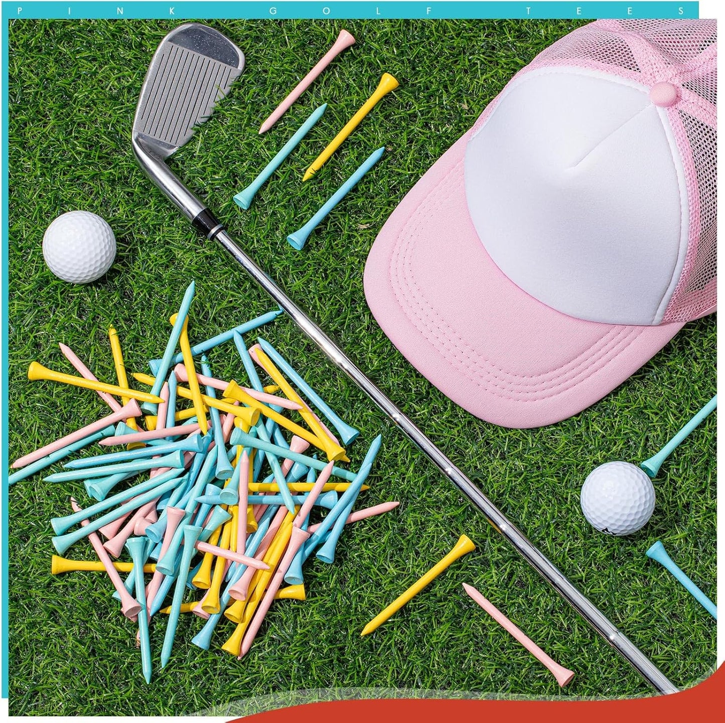 Jenaai 200 Pcs Golf Tees Bamboo Golf Tees Professional Golf Tees Bulk for Women Golf Club Accessories