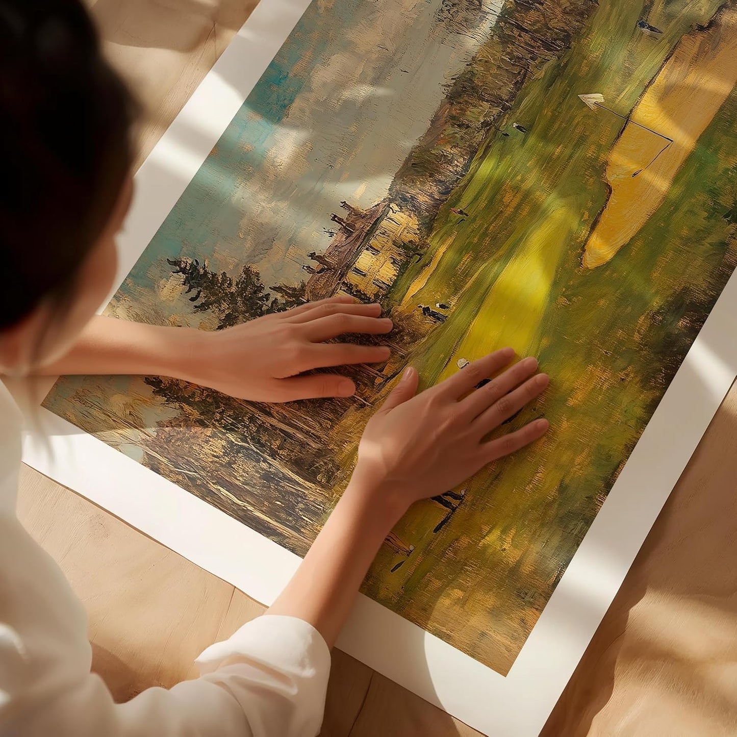 Vintage Golf Course Premium Giclee Fine Art Prints - Antique Style Golf Course Painting Posters, Golf Wall Art, Aesthetic Golfing Poster for Home Office Decor, Ready to Frame