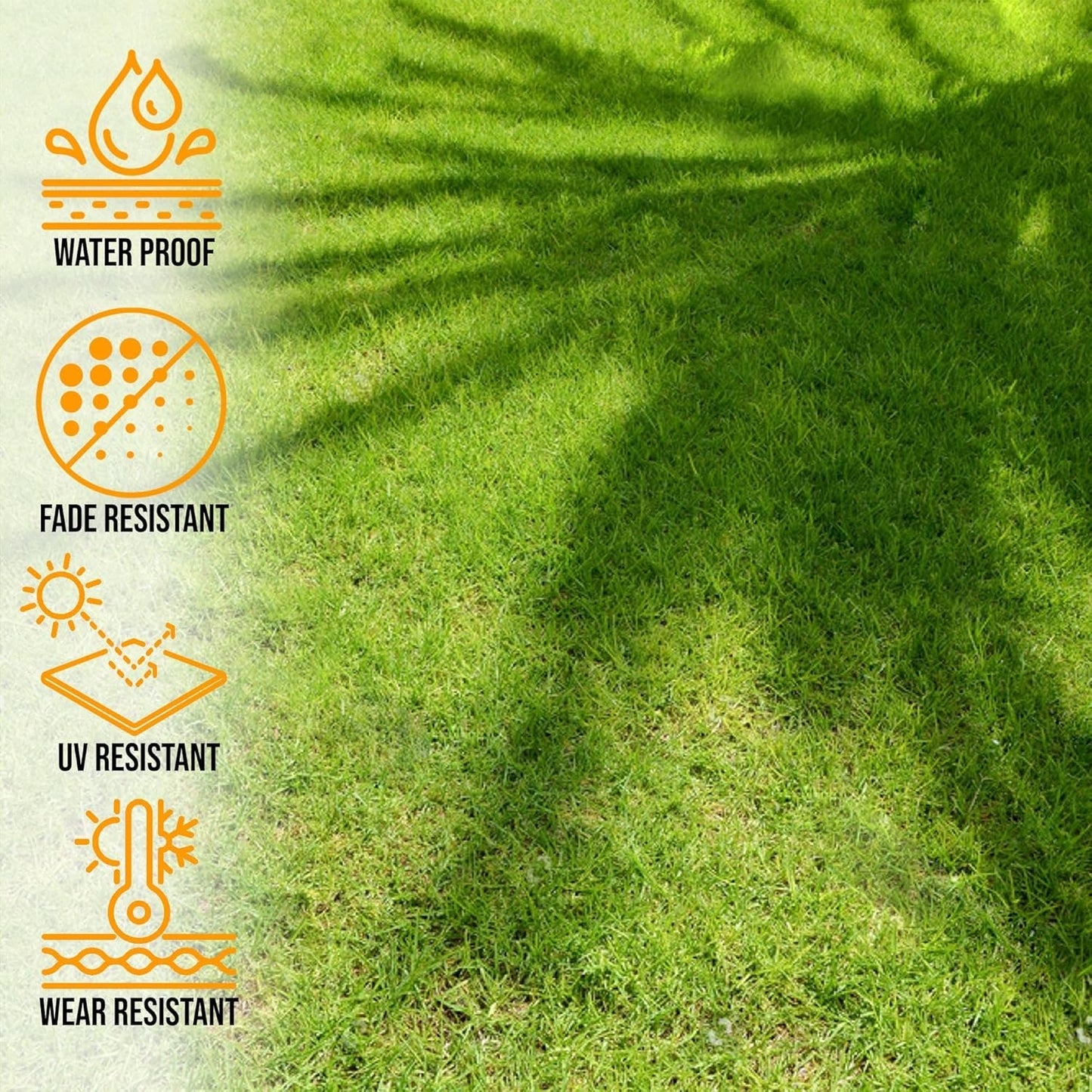 Ottomanson 6'6" x 50' Artificial Faux Grass Rug - Realistic Turf with UV Protection - Perforated for Easy Drainage - Durable, Hose-Off Synthetic Lawn Carpet for Indoor & Outdoor Use, Green