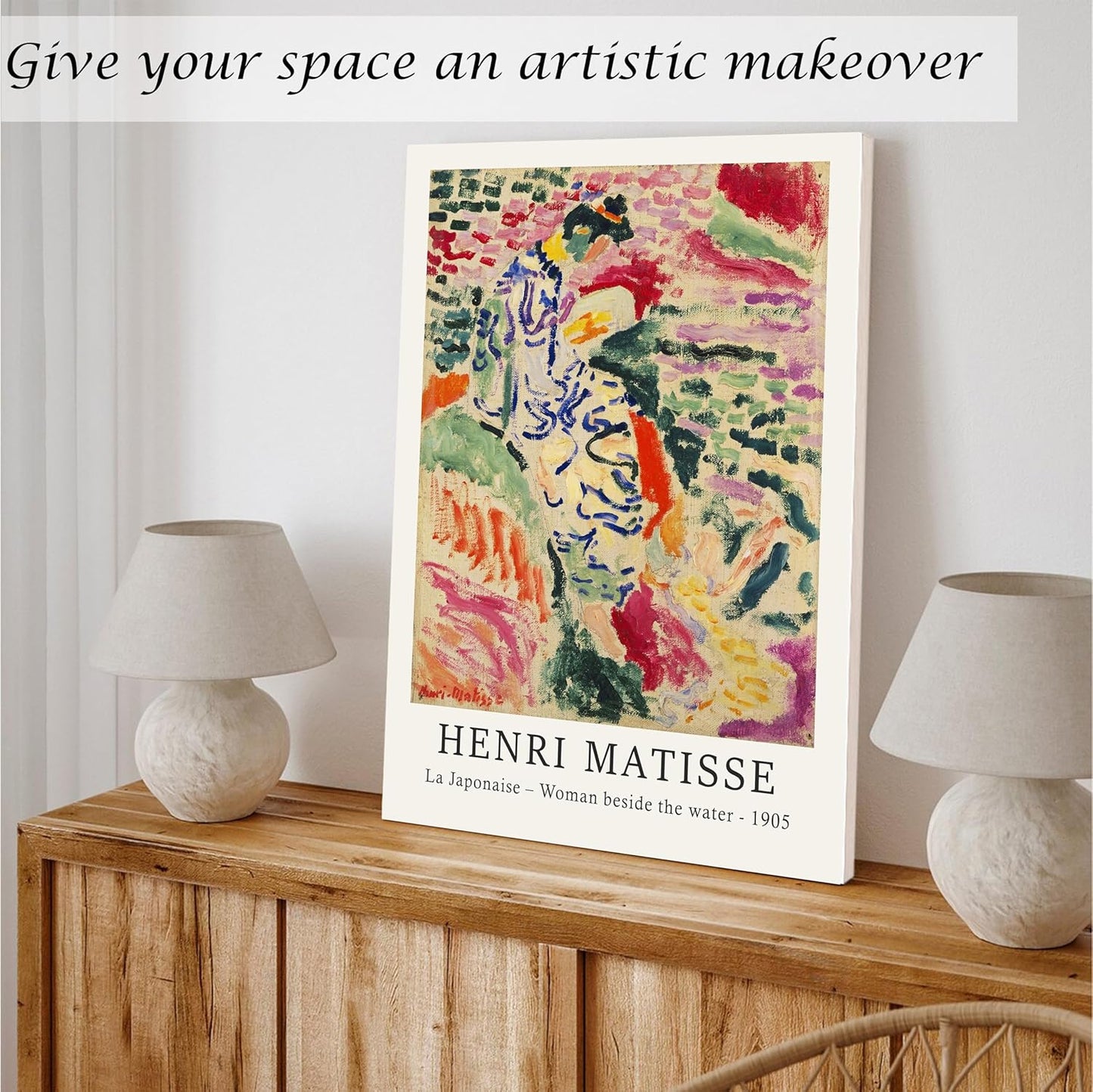 Induslyfe Large Framed Retro Vintage Wall Art Canvas Decor Set of 3, Matisse Wall Art Prints Poster Modern Art, Sage Green Aesthetic Floral Botanical wall art, bedroom living room bathroom 18x24