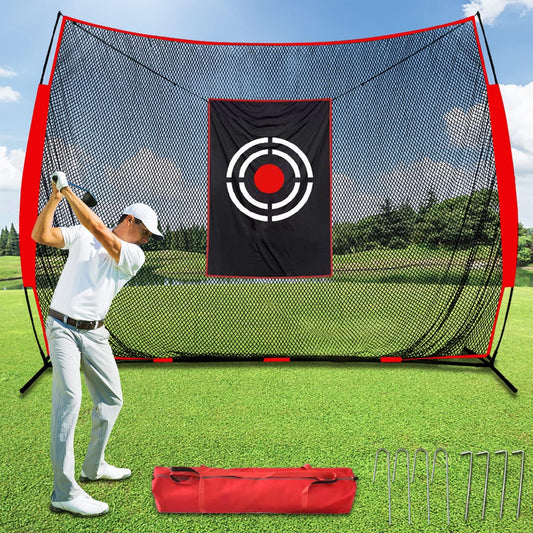 Kapler Golf Practice Hitting Net - 12X10FT Portable Driving Nets with Steel Frame and Target for Backyard Indoor Outdoor Swing Use - Gifts for Golfing Lovers