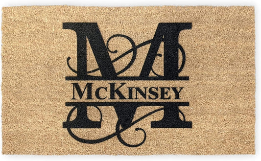 MRC Wood Products Personalized Custom Doormat - 18" x 30" - Durable Coir Fiber Mat for Indoor & Covered Outdoor Use (18" x 30")