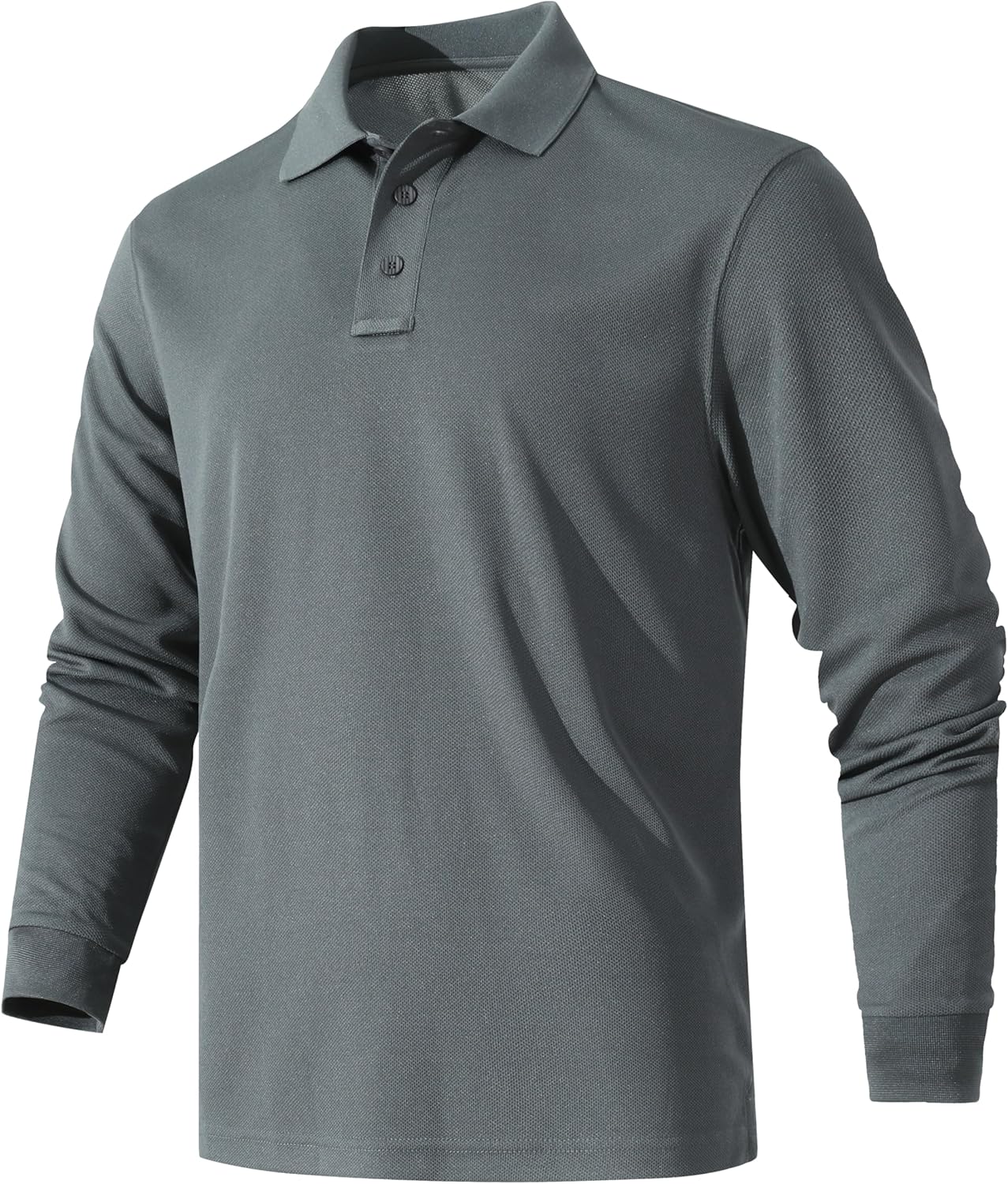 Men's Long Sleeve Polo Shirt Quick-Dry Performance Tactical Golf Shirts Regular-fit Jersey Tennis Shirt