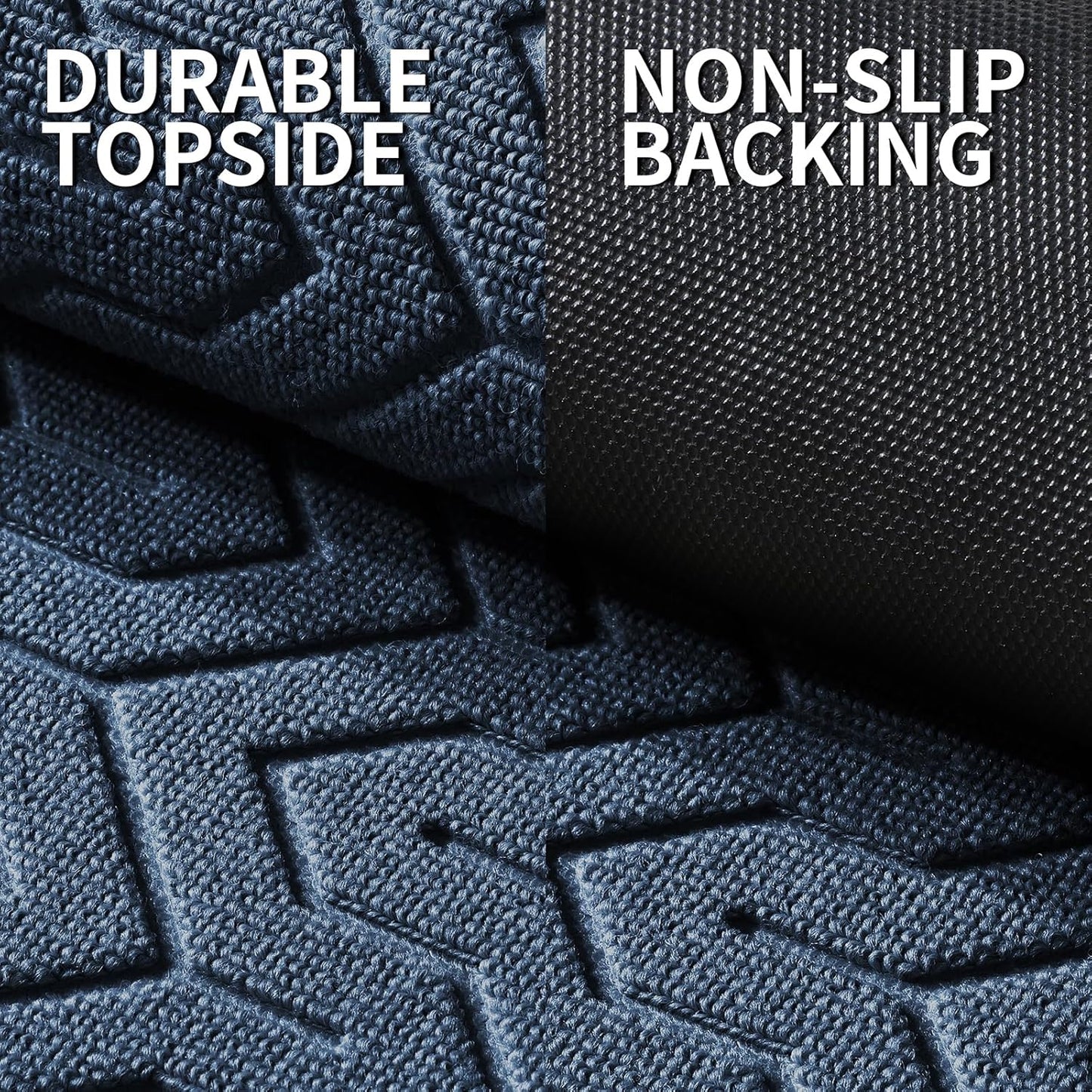 Yimobra Front Door Mat Outside Entrance 29.5x17, Waterproof Heavy Duty Outdoor Mats for Front Door, Non Slip Rubber Entry Mat for Garage Patio Indoor, Blue