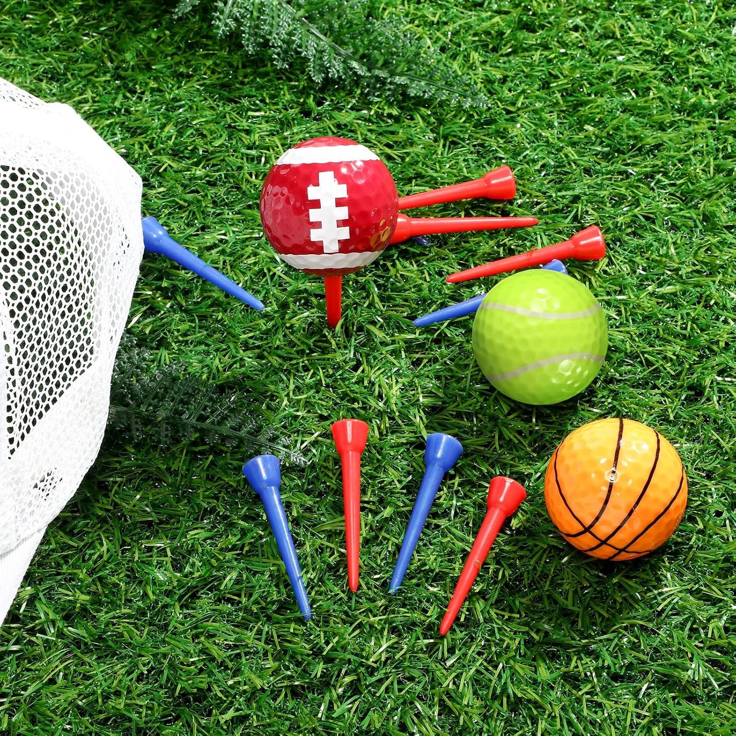 Shappy 6 Pack Novelty Golf Balls Assorted Funny Colored Kits and 1 Pcs Golf Tee Holder Keychain with Balls Marker for Putting Driving Hitting Swing Training Men Adult