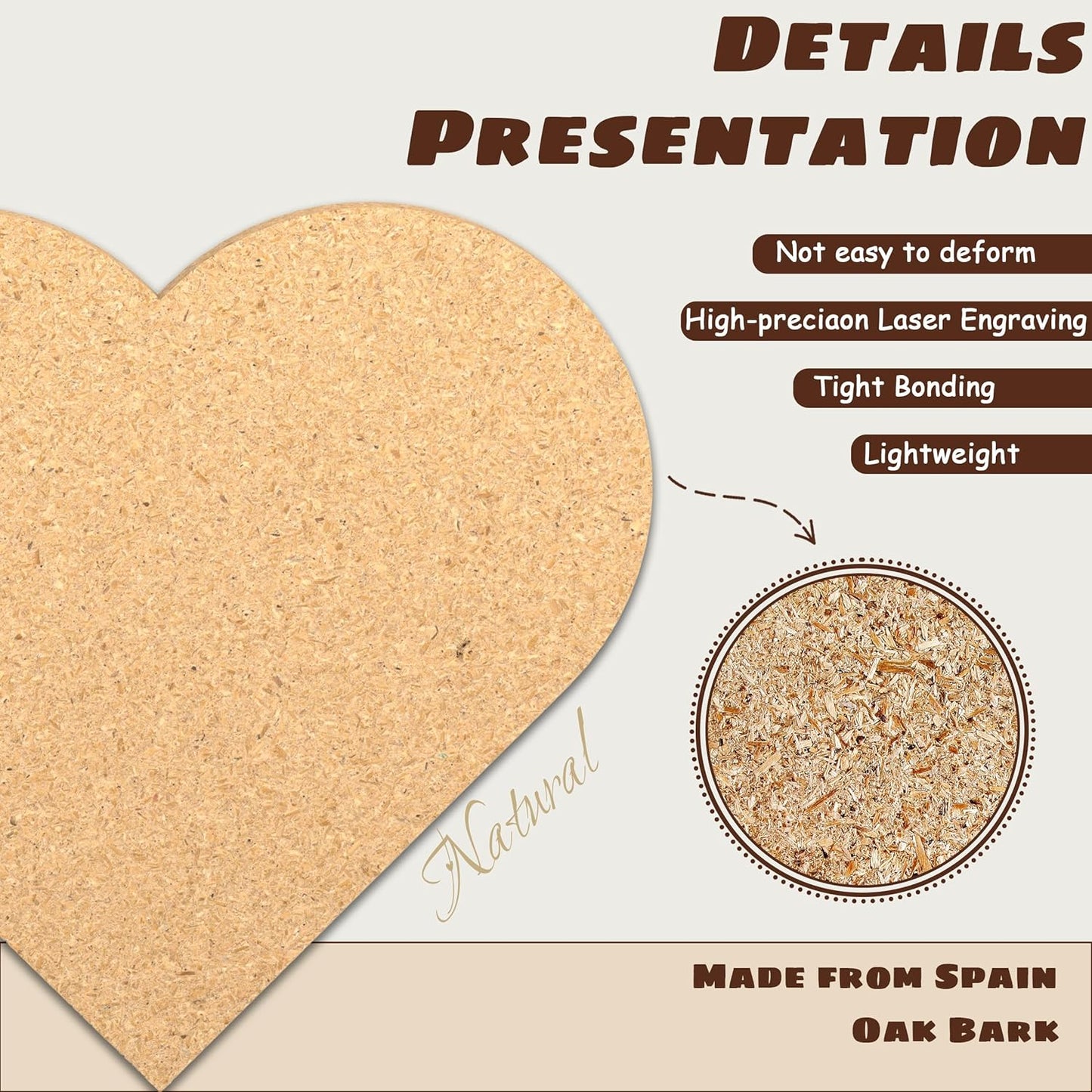 30-100Pcs Personalized Heart Shaped Cork Coasters, Custom Wedding Favors with Laser Engraved Text Name Logo, Non-Slip, Heat-Resistant, Custom Guest Souvenirs,Bridal Shower,Housewarming Gifts Bulk
