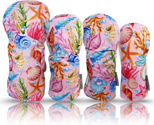 Taboo Fashions Resort Collection Golf Club Covers for Women - Numbered Golf Headcovers Set for Driver, Fairway and Hybrid Clubs - Weather Resistant, Pack of 4