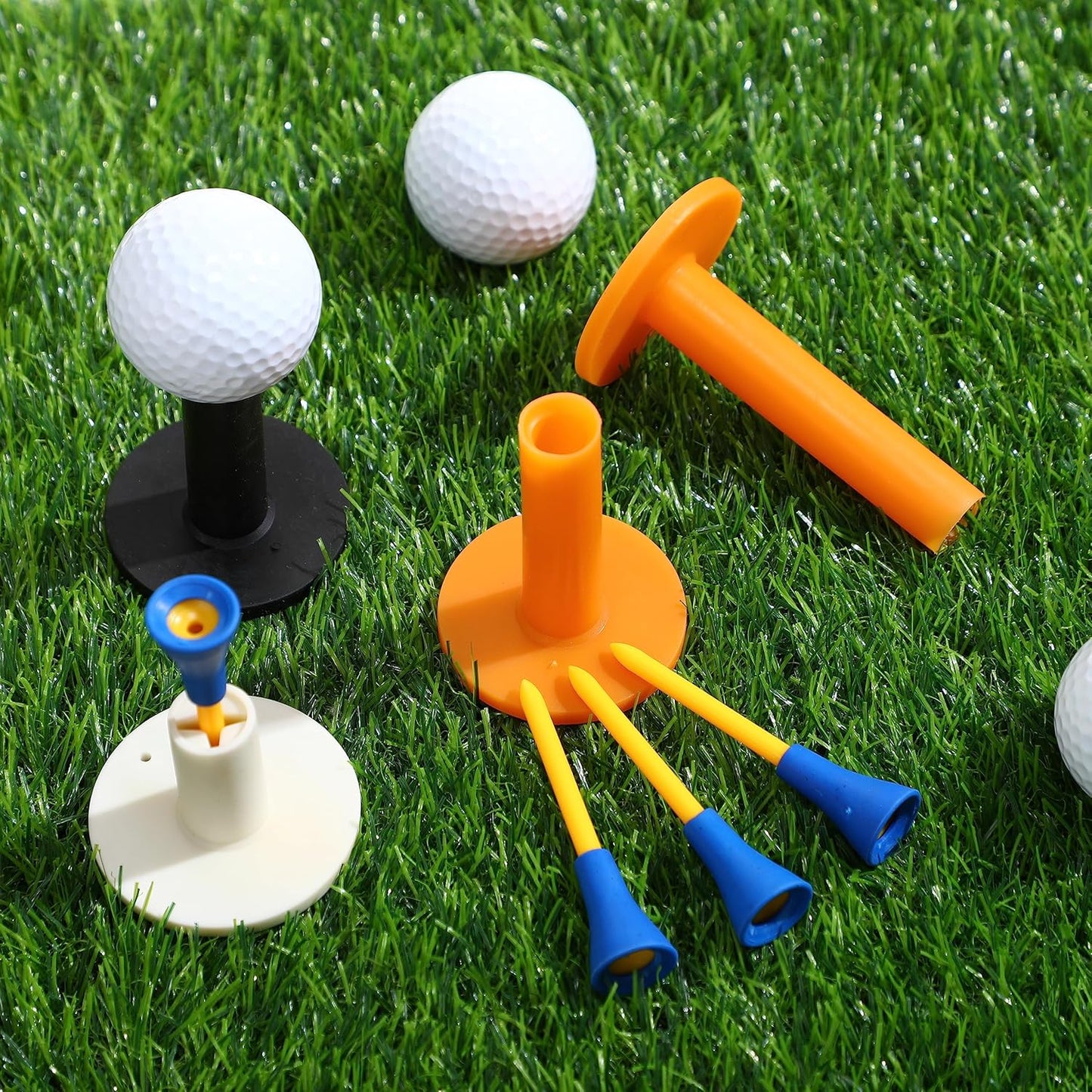 12 Pieces Golf Range Tees Set Rubber Golf Tees for Mats Driving Range 6 Pieces for Practice Mat Mixed Size