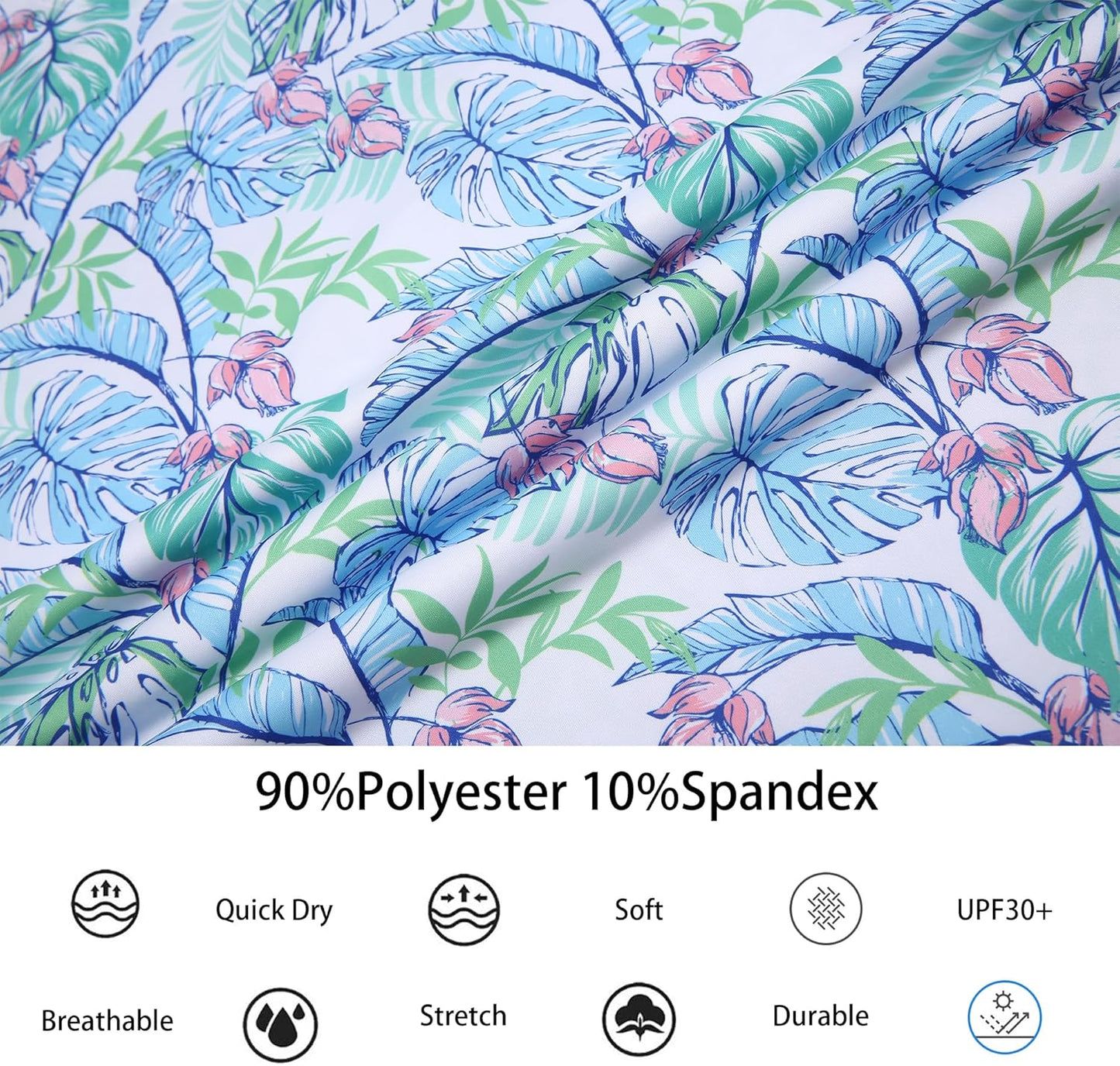 Alex Vando Mens Hawaiian Golf Shirt Moisture Wicking Digital Print Golf Shirts for Men