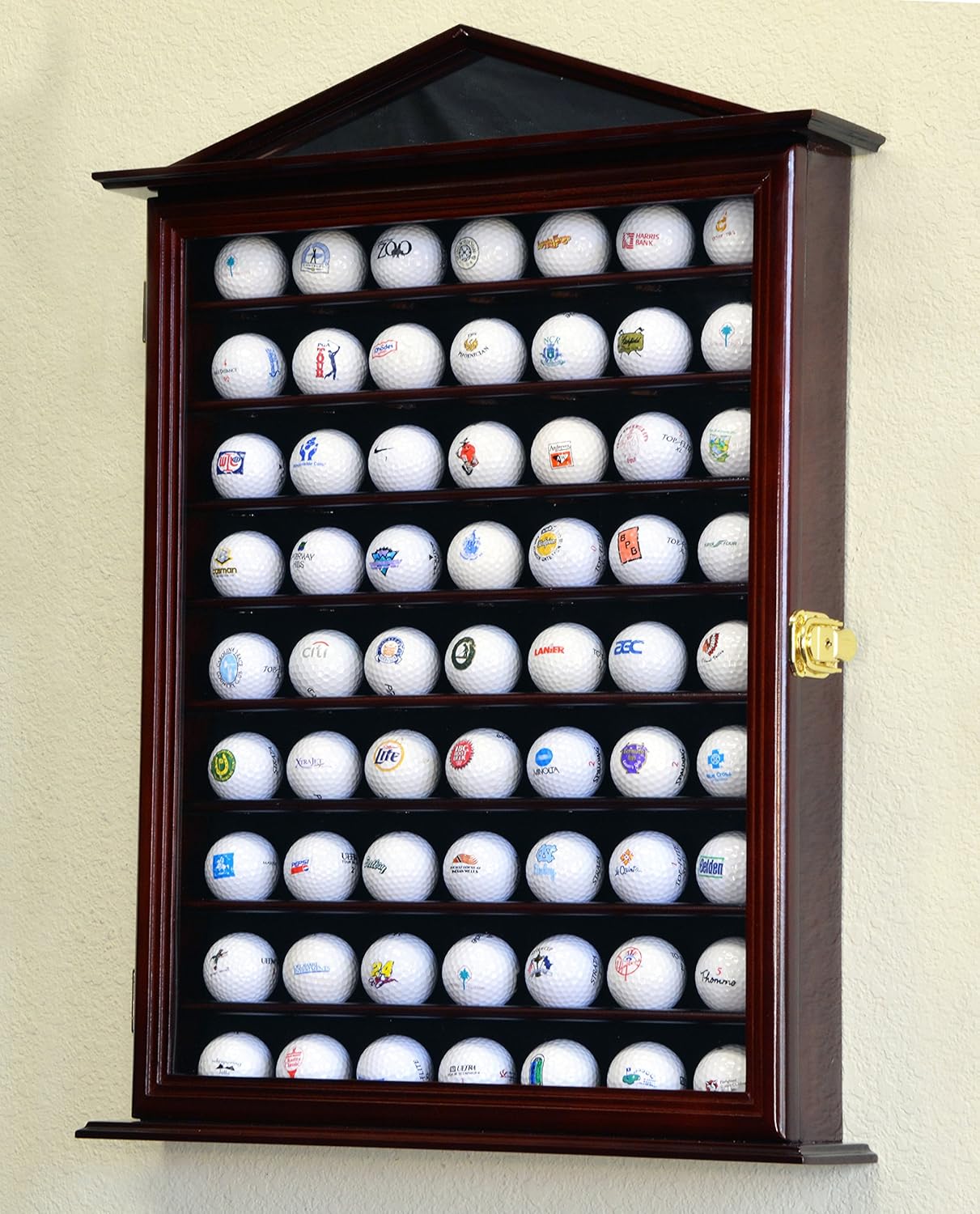 Golf Ball Display Case Holder Cabinet Wall Rack Stand Select Your Size 98% UV Lockable 5 Sizes 4 Colors to Choose